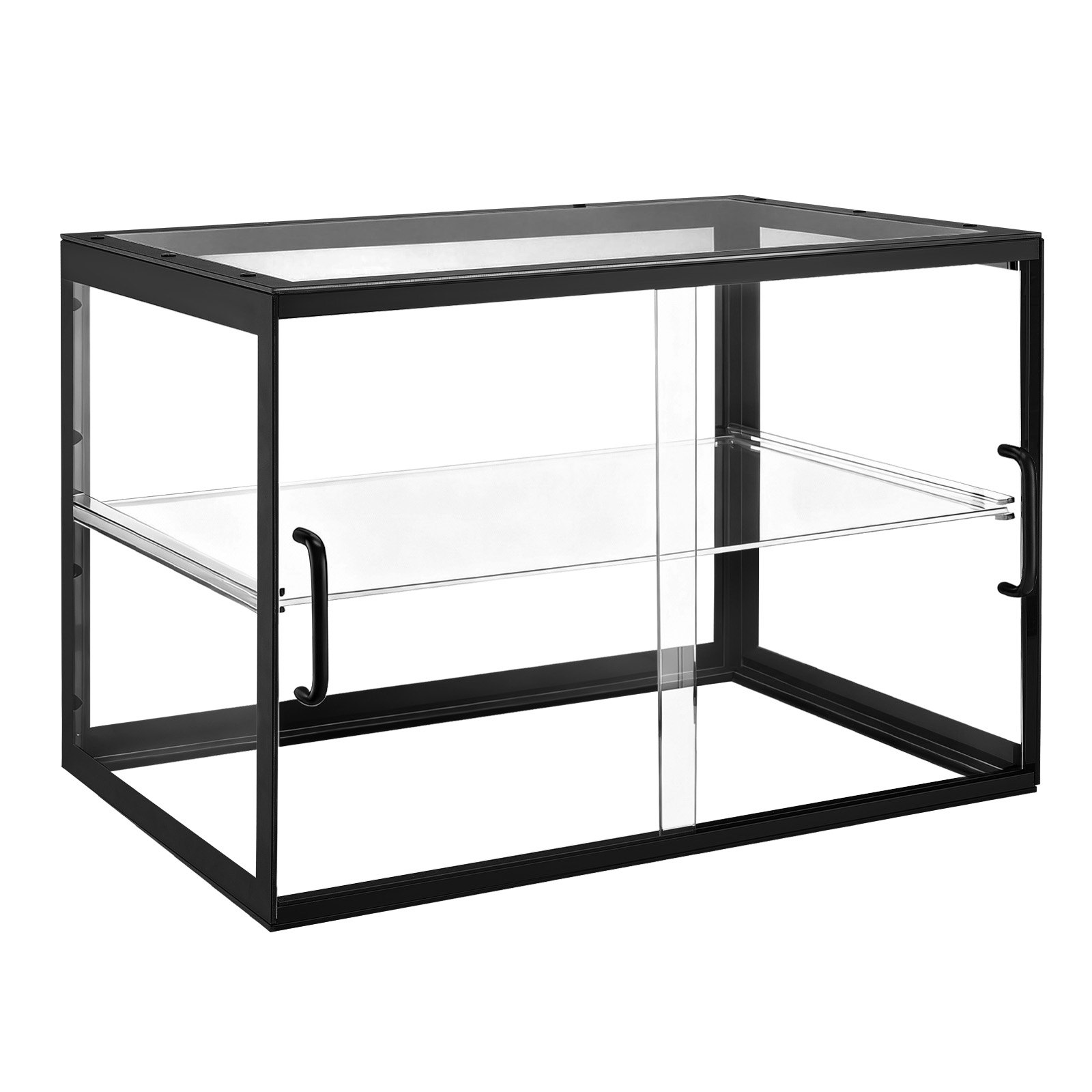 Bakery Display Case, 2-Tier Commercial Countertop Pastry Display Case, Clear Acrylic Bread Box For Kitchen, Party Cake Cabinet With Sliding Door For Cookie Dessert Donut,