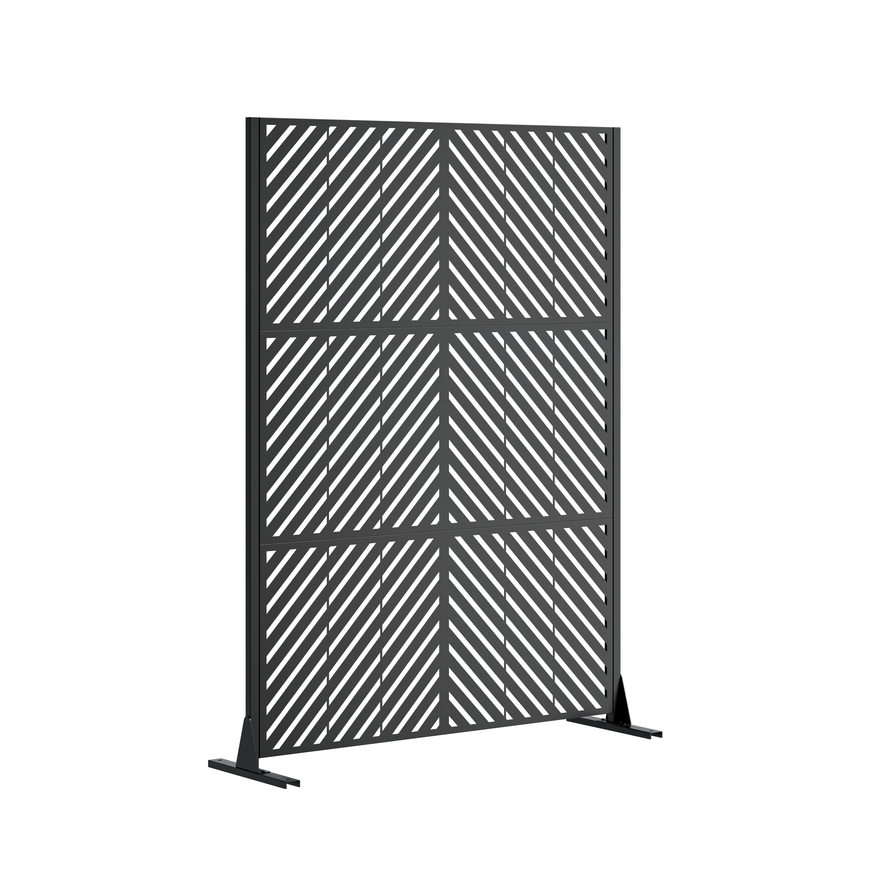 Biombo de privacidad de metal para exterior, 72x46 pulgadas, base estable.