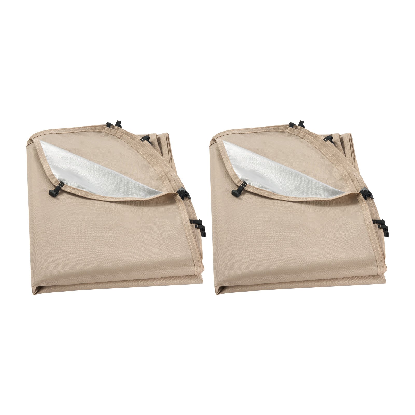 Toldo vela parasol para carpa 6 x 6 pies, tela Oxford 300D, 5.51 x 5.71 pies, 2 unidades, beige
