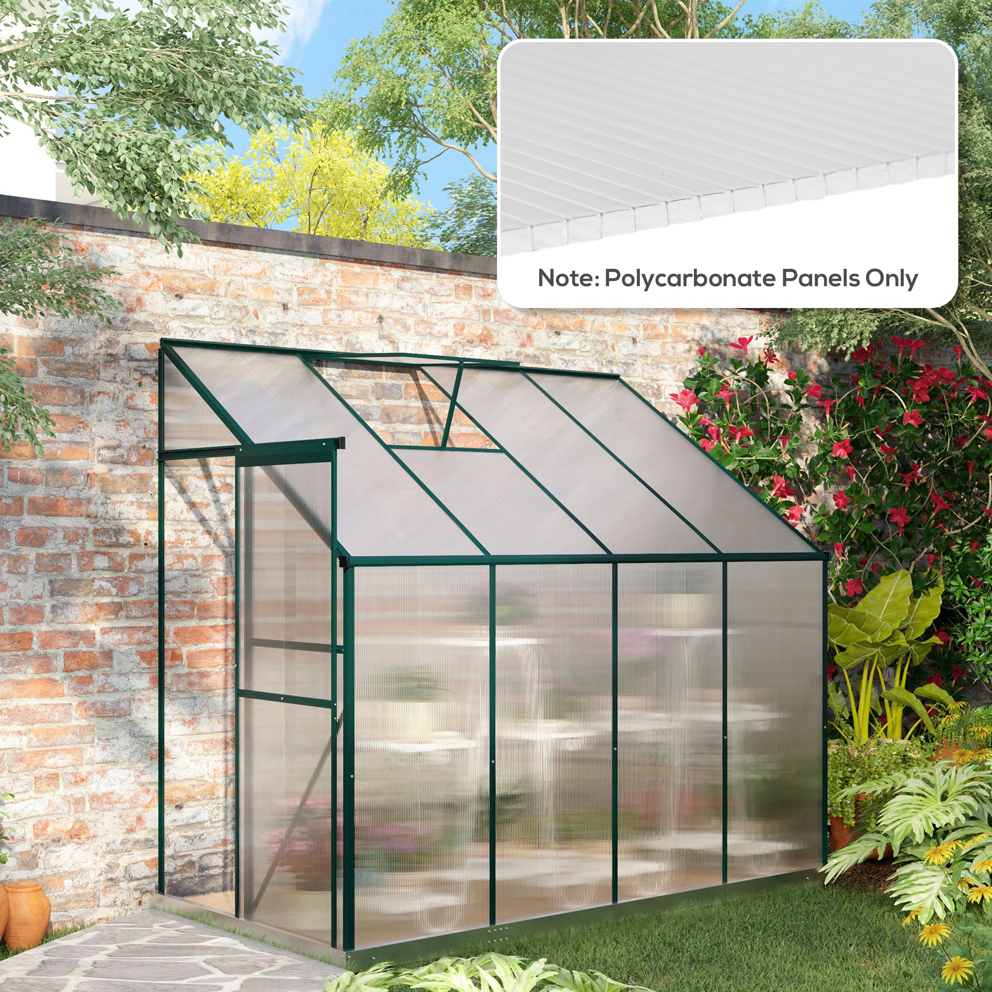 14 Pieces Twin-Wall Polycarbonate Panels Waterproof UV Protected Polycarbonate Greenhouse Panels, 4 x 2 x 0.16", Clear