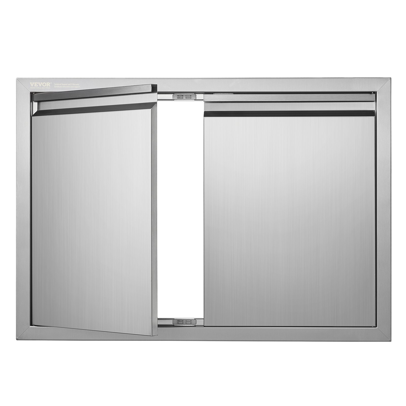 Puerta de acceso para BBQ, doble, 30 x 21 pulgadas, acero inoxidable, manijas empotradas