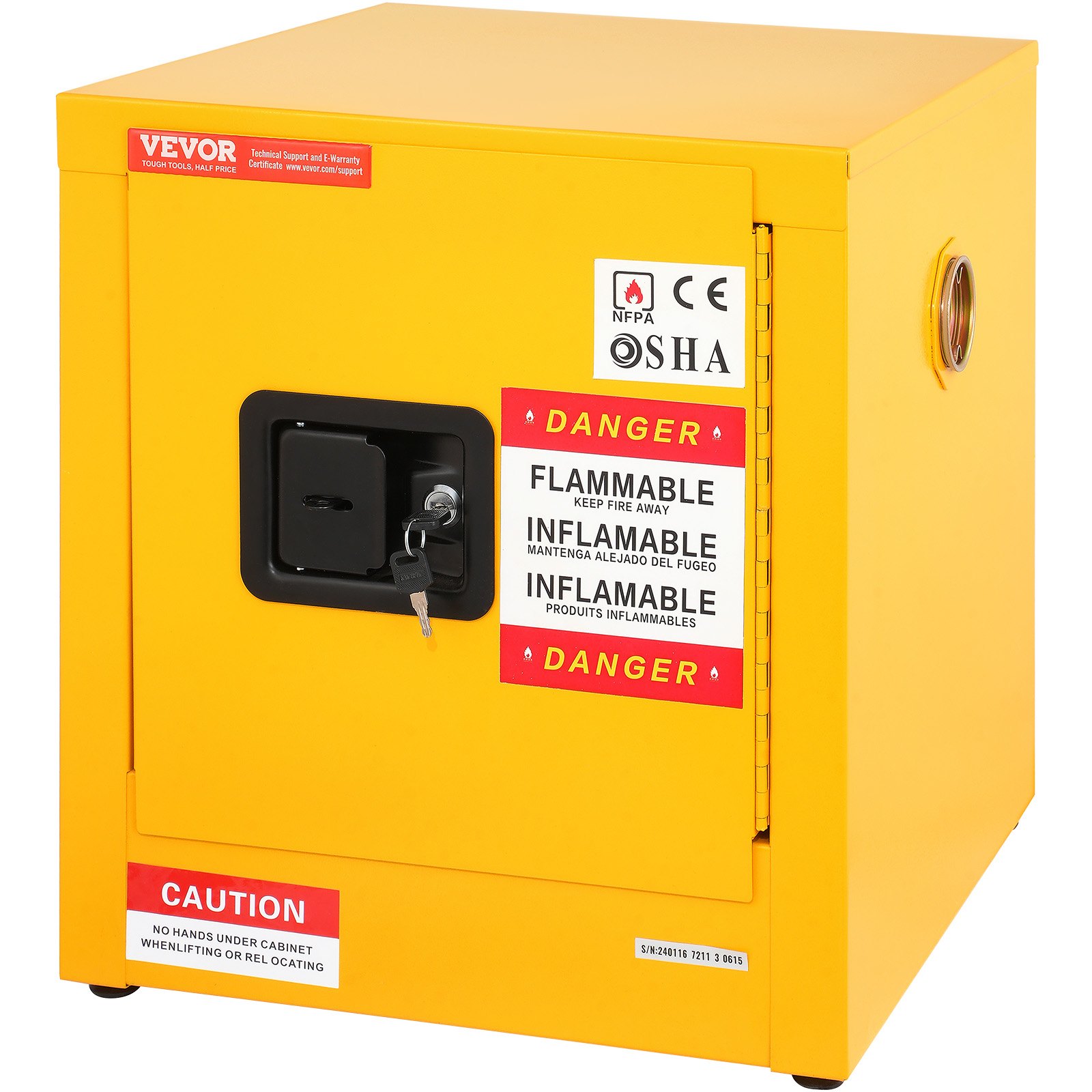 Flammable Cabinet 16.9" X 16.9" X 18.2", Galvanized Steel Safety Cabinet, Adjustable Shelf Flammable Storage Cabinet, For Commercial Industrial And Home Use