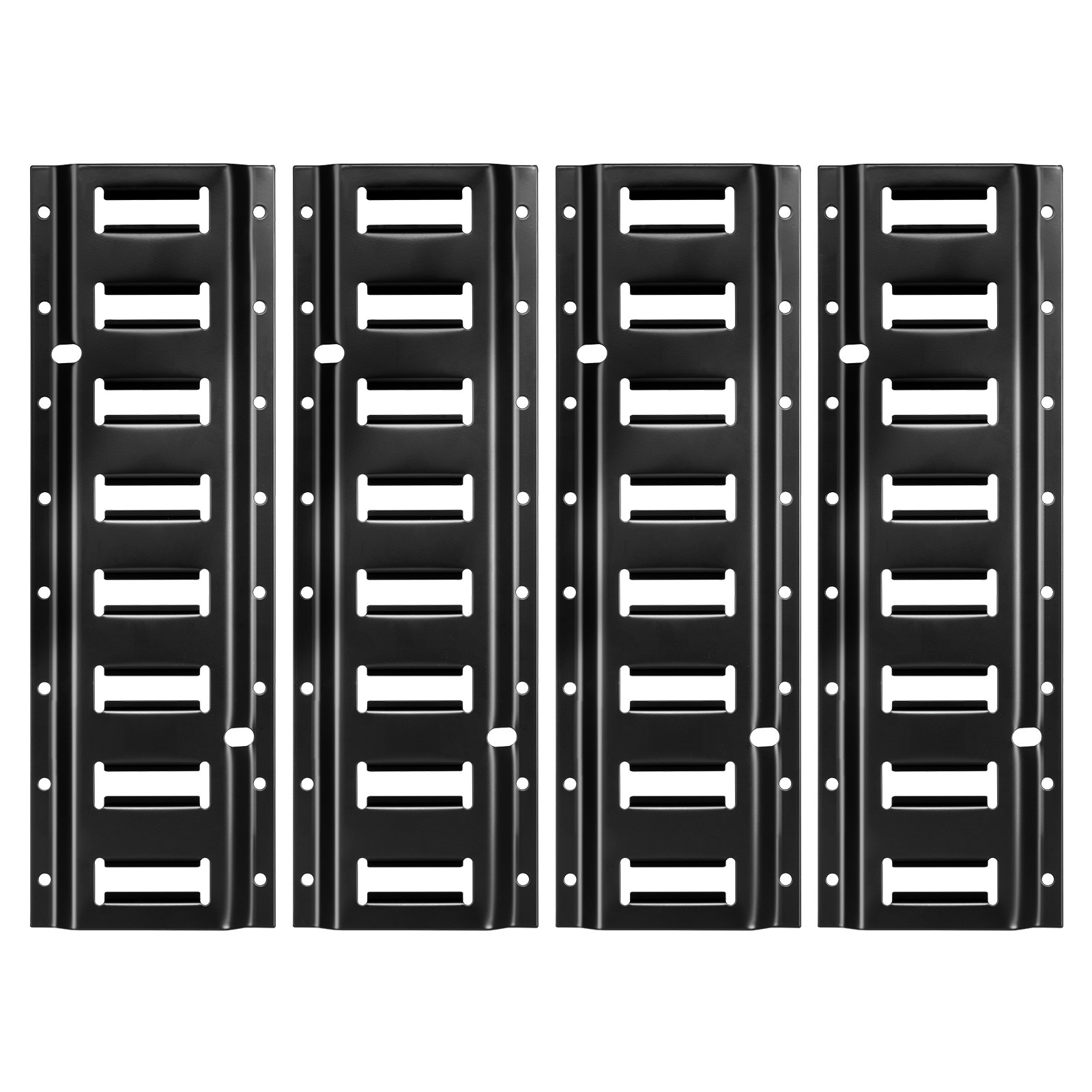 E-Track Tie-Down Rail Kit, 4 Pack 1.3 Ft E Tracks Set, 21 Pcs Includes 2 Ratchet Straps & 4 O-Rings & 4 Tie-Offs With D-Ring & 2 Single Slots & 8 End Caps & 1 Bag, Fit For Garages Vans Trailers