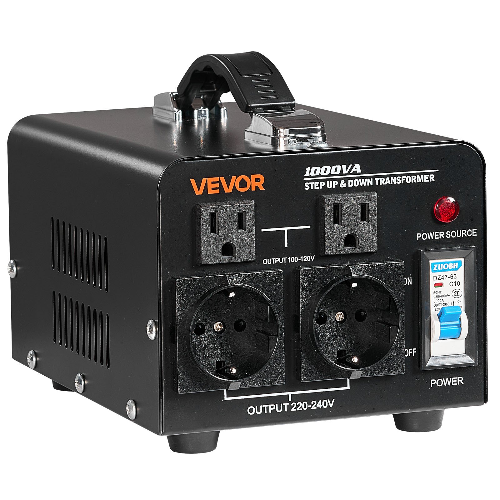 Transformador convertidor de voltaje 1000VA, uso rudo, 110V a 220V y viceversa