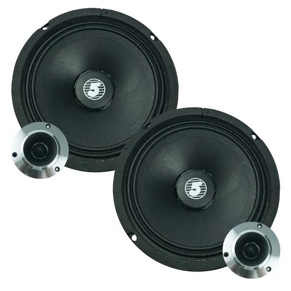 5 Core 6.5" Mid-Range Replacement 2Pc Pro Audio Car Speaker 360W 4 Ohms/8 Ohms 60W Aluminum Super Tweeters