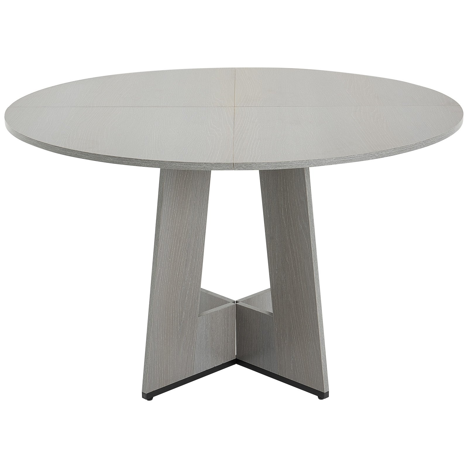 Mesa de comedor redonda de madera, 47 pulgadas, para 4-6 personas, gris