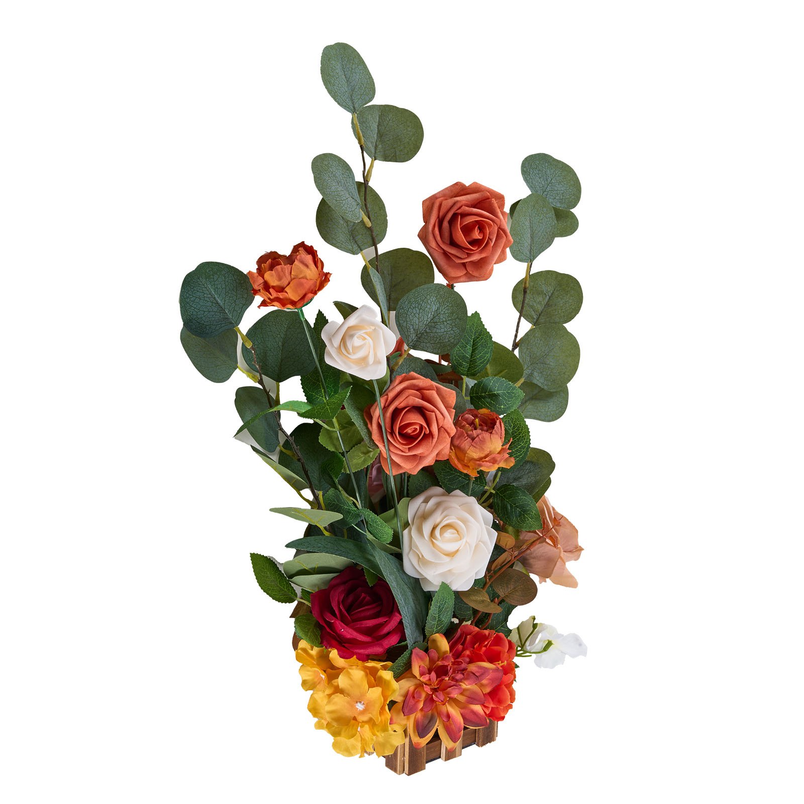 Arreglos florales de pie para boda, centros de mesa naranjas, 4 piezas.