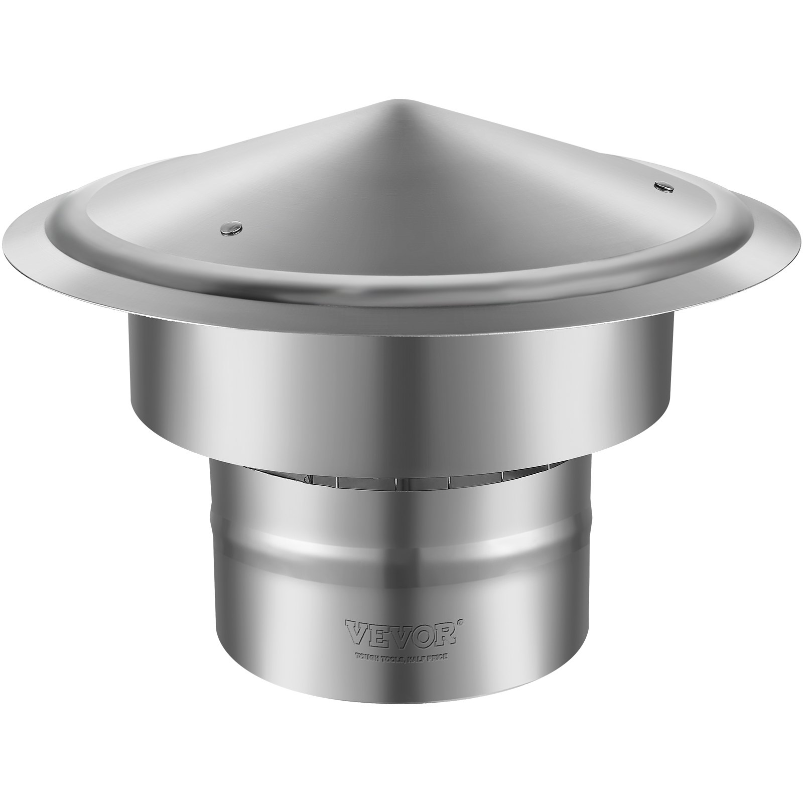 Sombrerete para chimenea redondo de 6 pulgadas, acero inoxidable 304, plateado