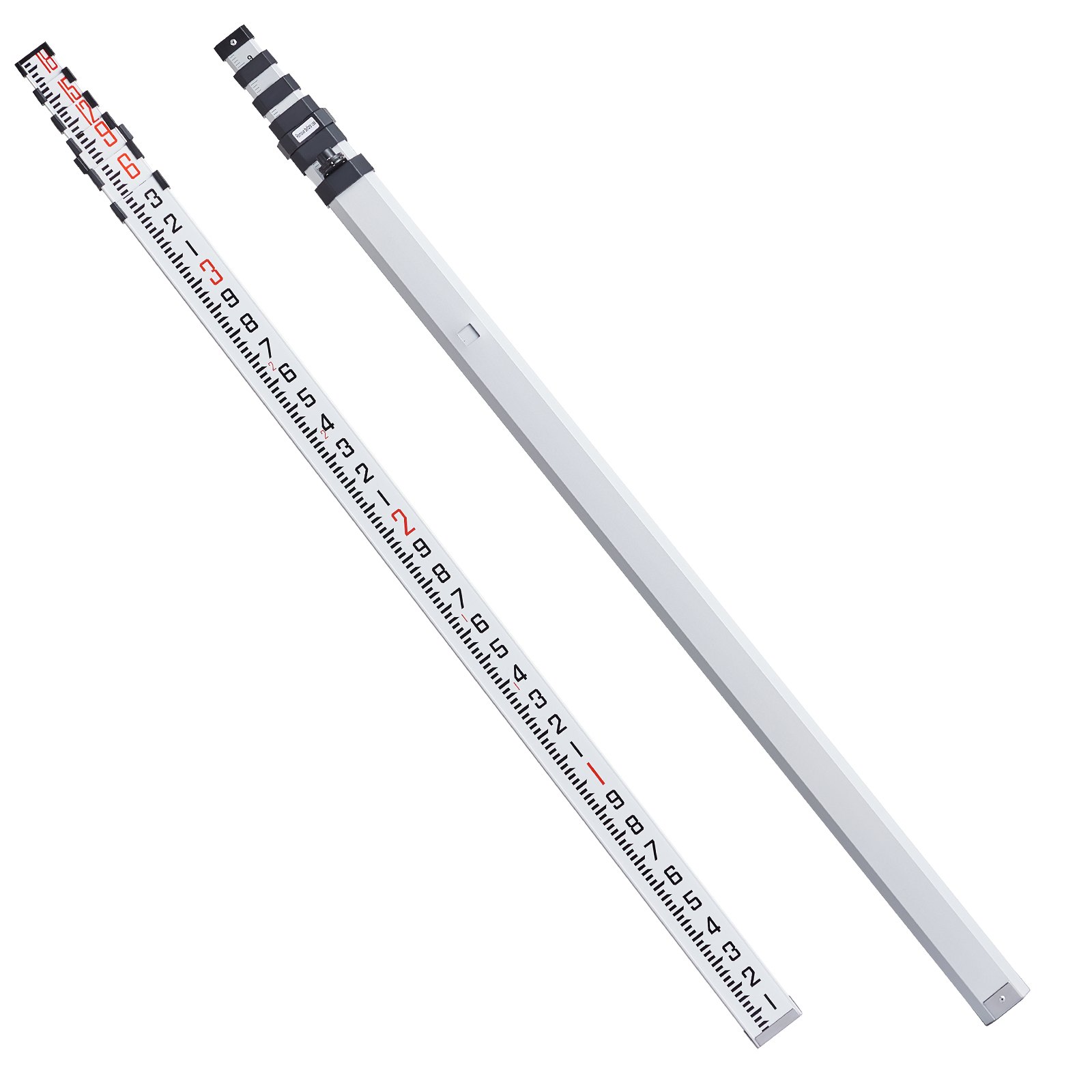Measuring Rod 18-Feet/10ths 6 Sections Telescopic Grade Rod 1/10ft W/ Bag