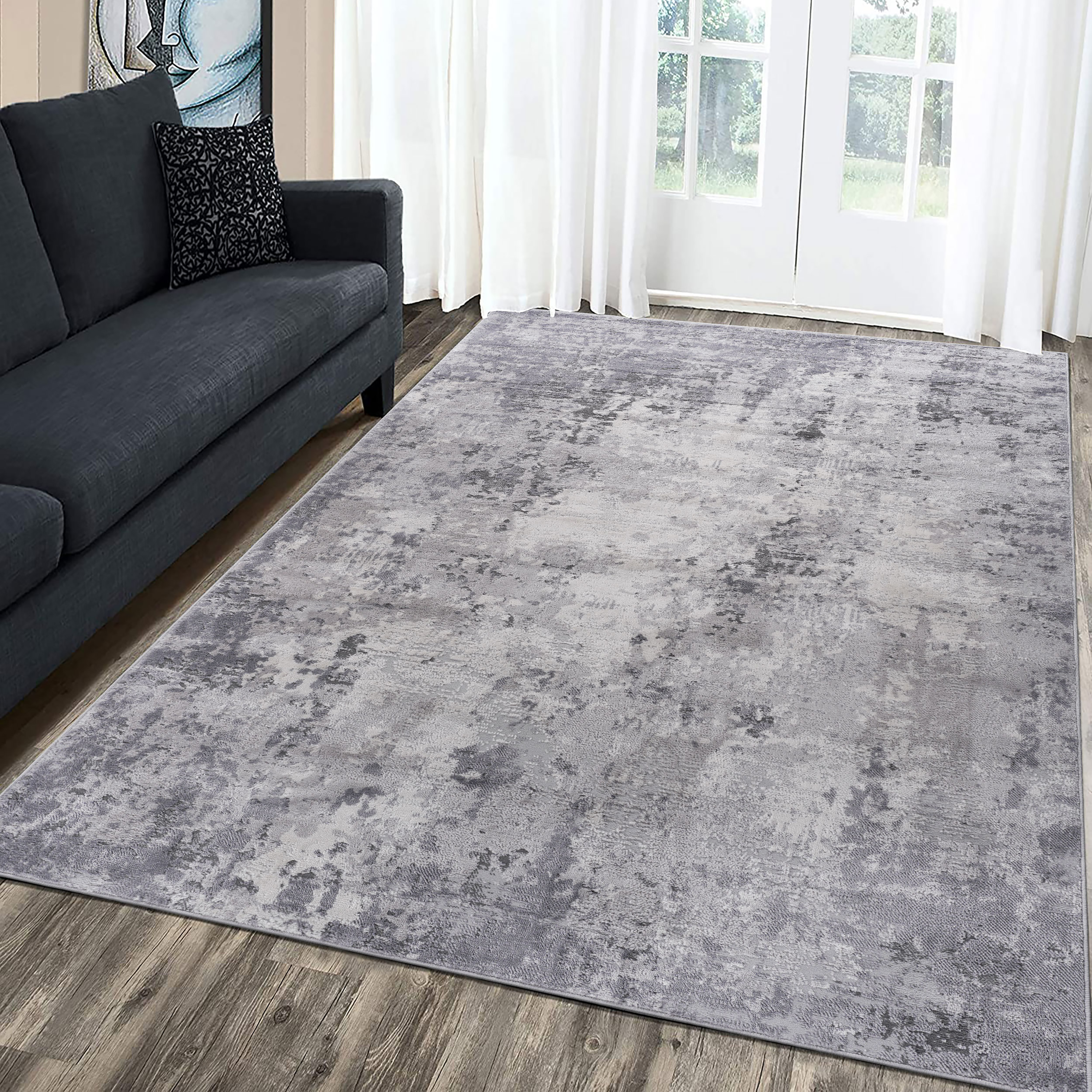 MARFI  6X9 Light Grey  Abstract Area Rug