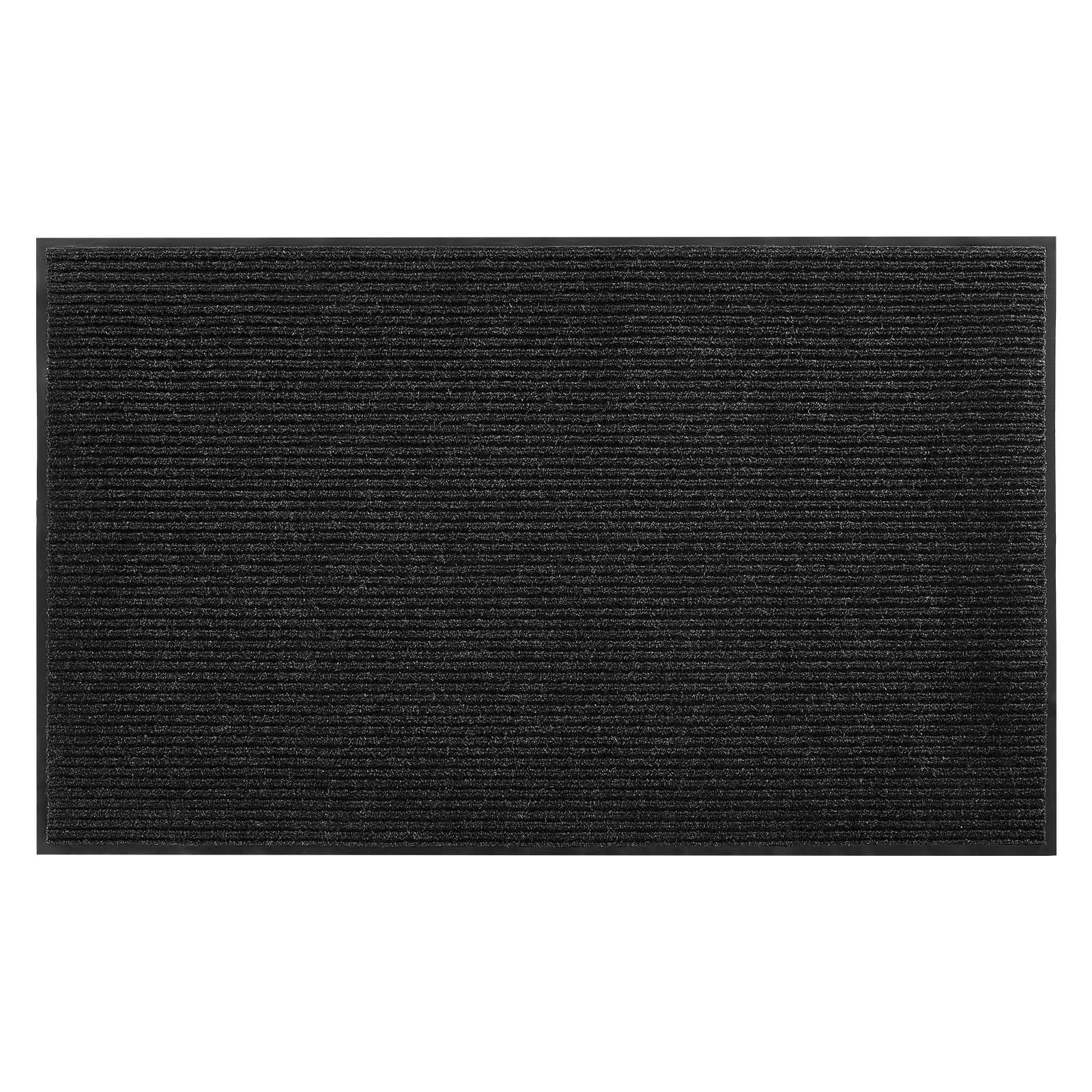 Front Door Mat, 6 X 4 Ft Commercial Floor Mat For Indoor And Outdoor, Stylish Striped Industrial Carpet With PVC Backing, Heavy Duty Washable Entry Rug For Hallway, Balcony, Garage, Grey