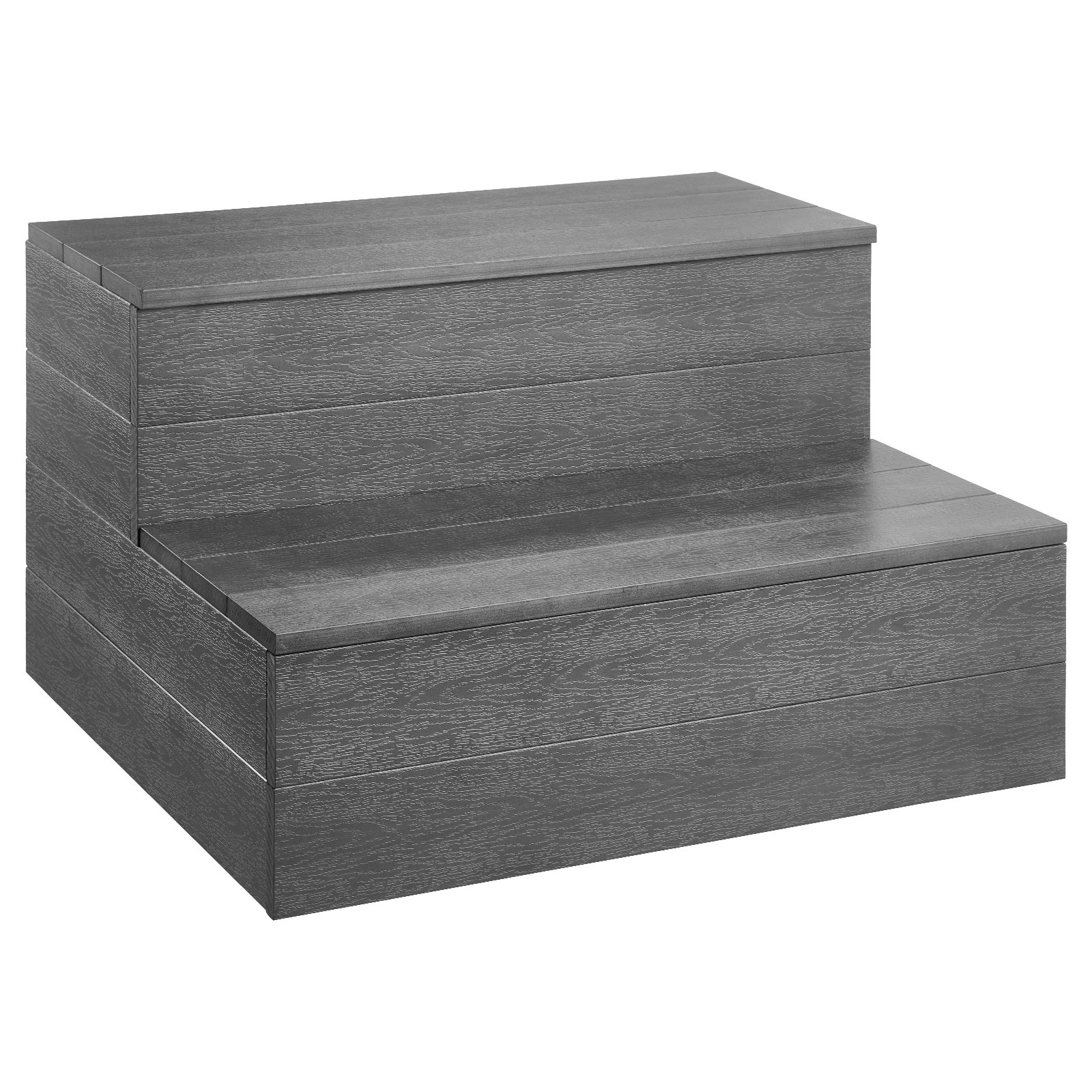 Hot Tub Steps, 2-Step Spa Outdoor Stairs, Heavy Duty 25 Inch Wide HIPS Above-Ground/Inflatable Pool Ladder With 600 Lbs Weight Capacity, Multi-Use For Porch, Patio, Deck, Campers, Graphite Gray