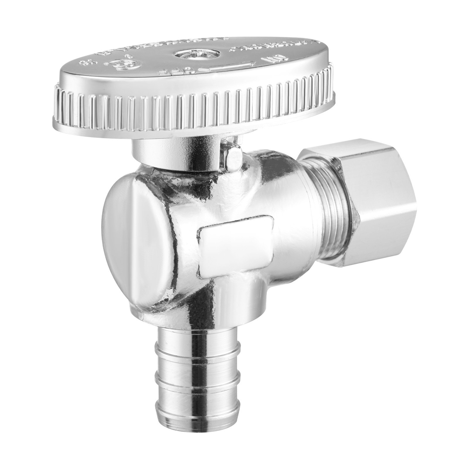 10 Pack Angle Stop Valve, Water Shut Off Valve 1/2" PEX X 3/8" OD Compression, 1/4 Turn Chrome Plated Brass Shutoff Valves For Bathroom Kitchen Toilet Shower Plumbing