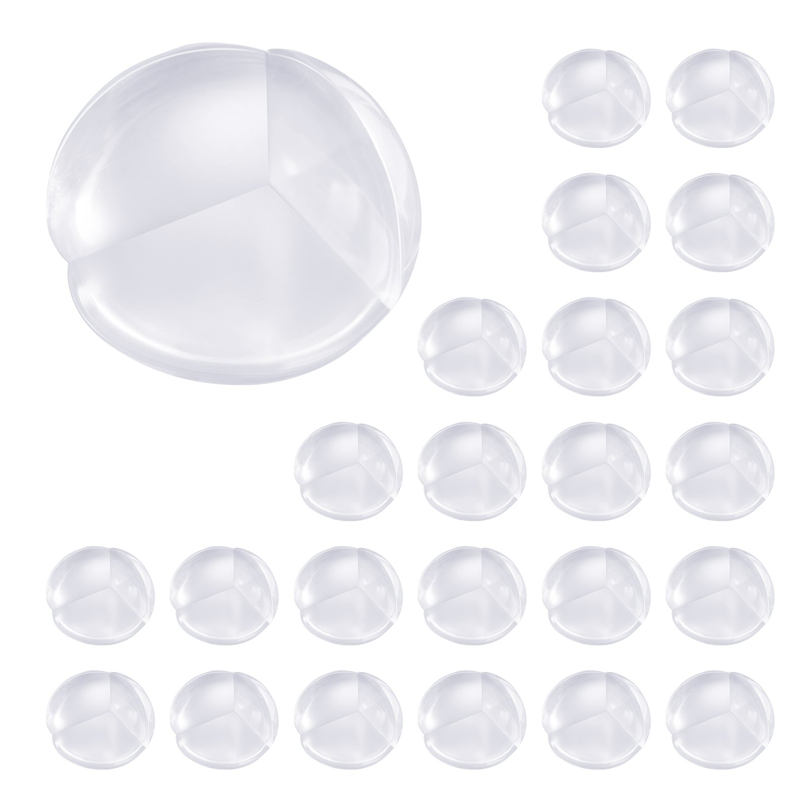 Corner Protectors Baby Proofing, 24 Pack, Clear & Transparent Table Corner Guards Covers For Baby Safety, 1.34-inch Depth, 0.28-inch Thickness, Strong Adhesive, Cushion For Furniture Sharp Edges