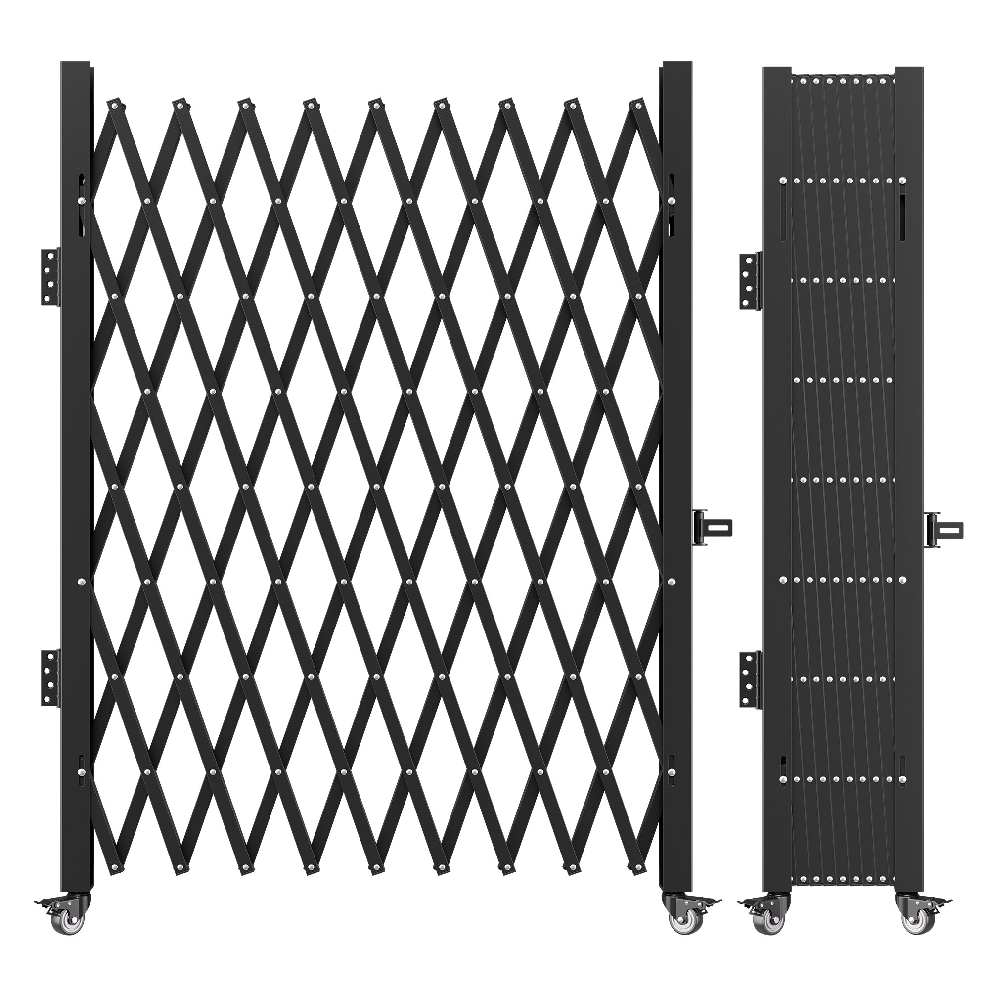Single Folding Security Gate, 6-1 2 H X 7-1 2  W Folding Door Gate, Steel Accordion Security Gate, Flexible Expanding Security Gate, 360  Rolling Barricade Gate, Scissor Gate Door With Padloc