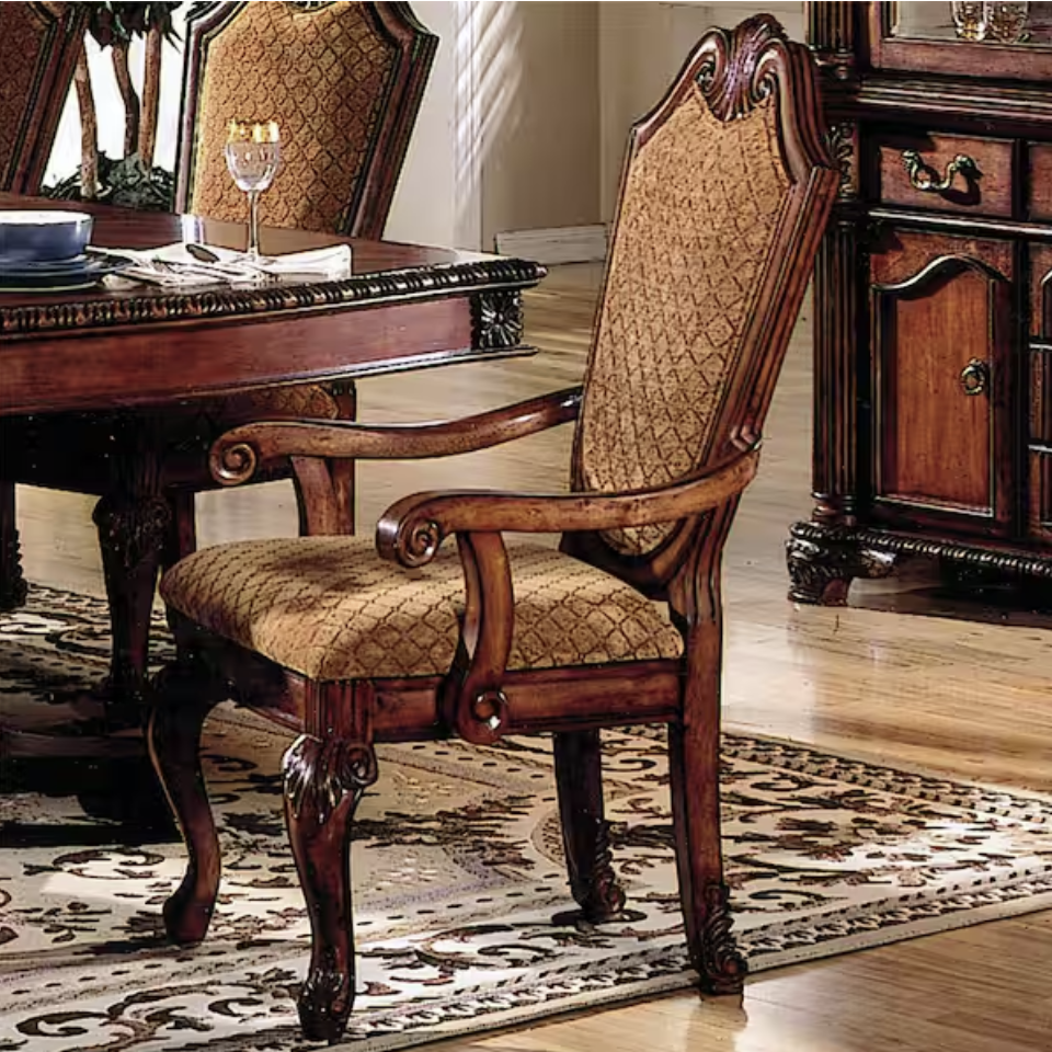 Sillón Chateau De Ville Fabric & Cherry, juego de 2