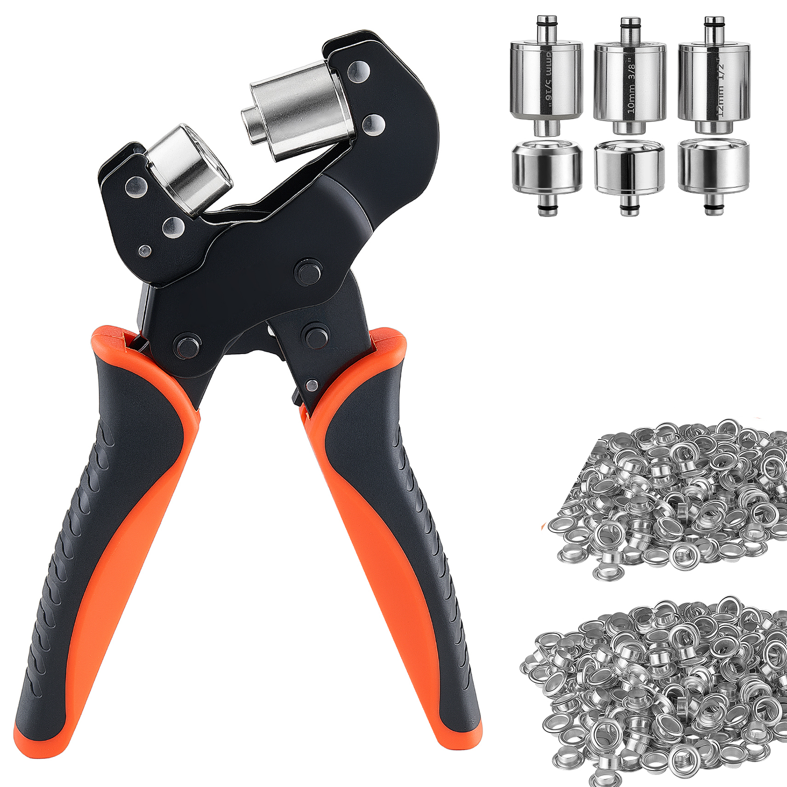 Kit de herramientas para ojales, 5/16" 3/8" 1/2", 900 piezas, para cuero y tela