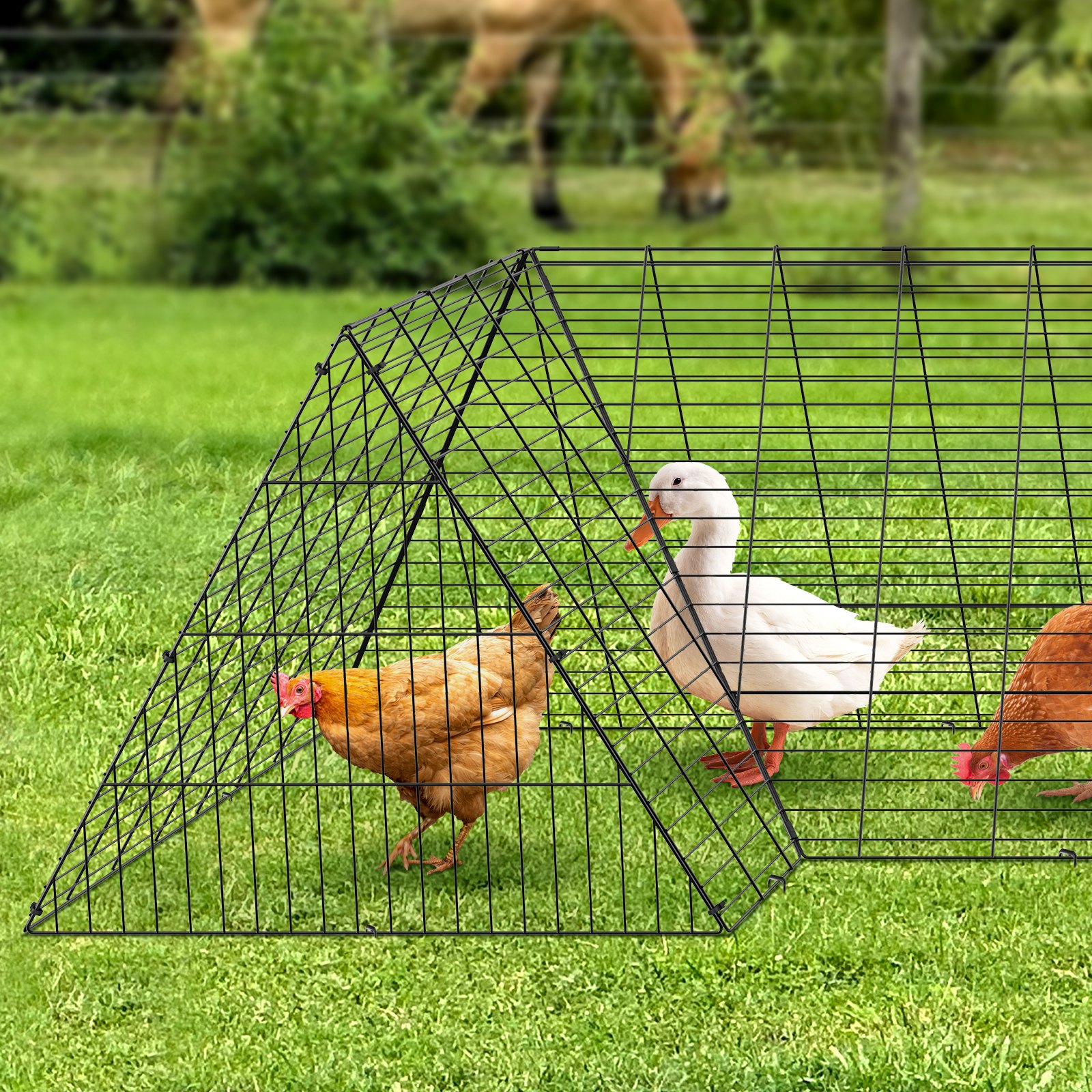 Chicken Tunnels, 157.5 X 39.4 X 24.2 Inch(LxWxH) Chicken Tunnels For Yard, Portable Chicken Tunnels For Outside With Corner Frames, Chicken Coop Run, Suitable For Chickens, Ducks, Rabbits