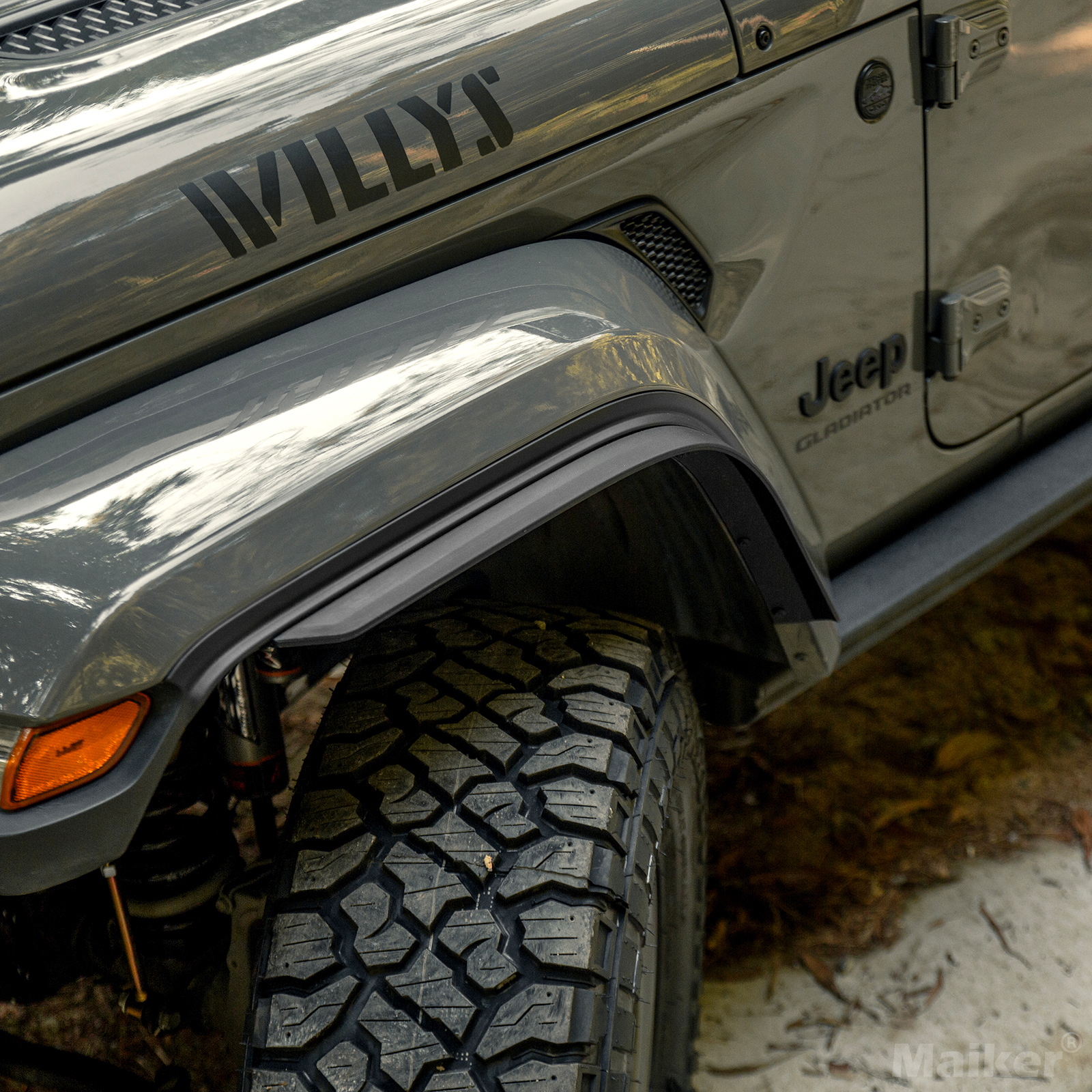 Front & Rear Fender Flares Compatible With 2018-2026  Wrangler JL & JLU Unlimited Sahara  Fit Original Low Fender ,Not Fit 4xe
