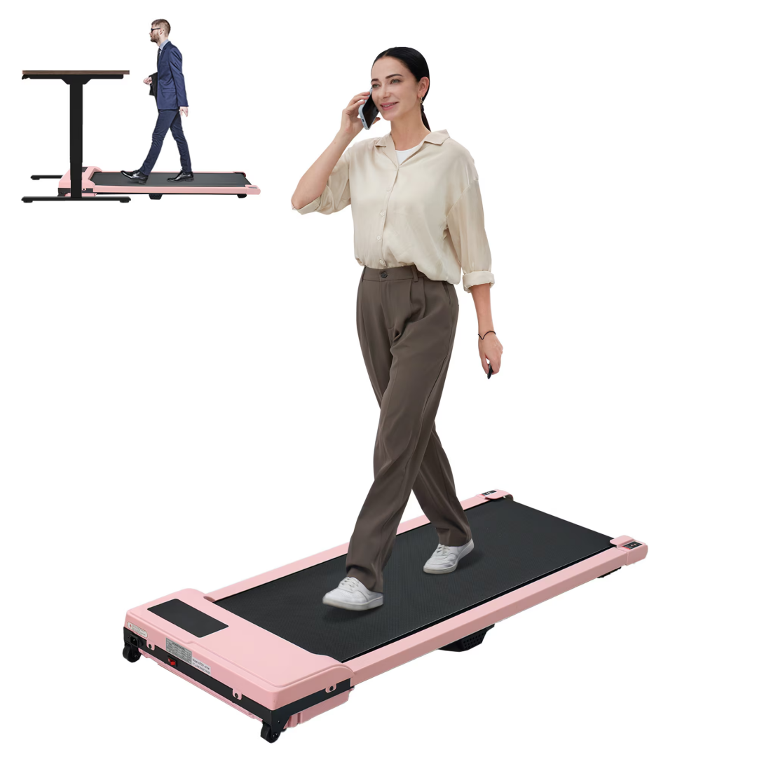 Cinta de caminar portátil 3 en 1, motor silencioso 2.0 HP, 220 libras, rosa
