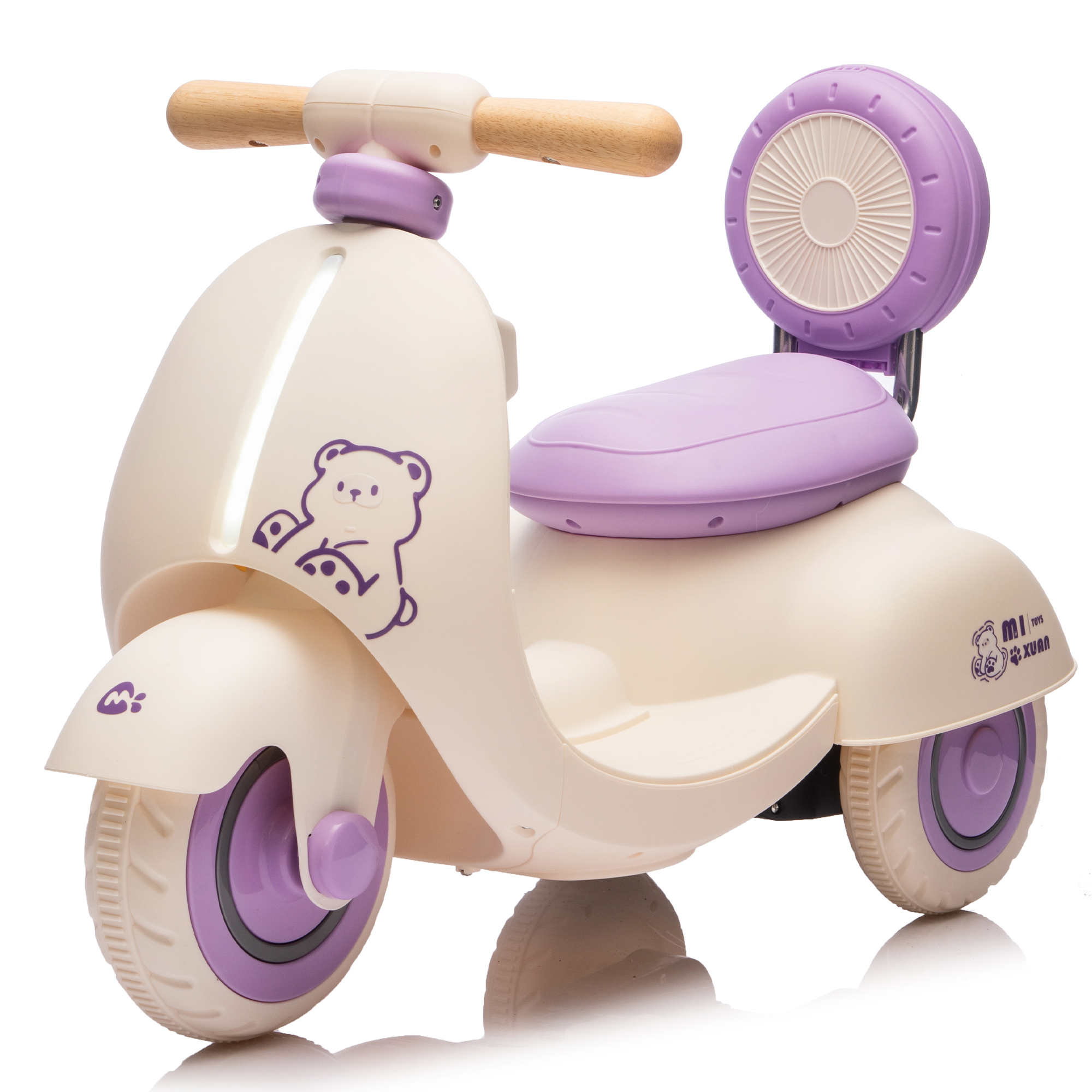 12V Kids Ride On Electric Motorcycle,Toddler Scooter W Parents Control,Three-Wheel Stable Design,Special Wooden Handle,Smoother Output And Slow Start&Stop,More Suitable For 1-3 Years BABYs First Toy.