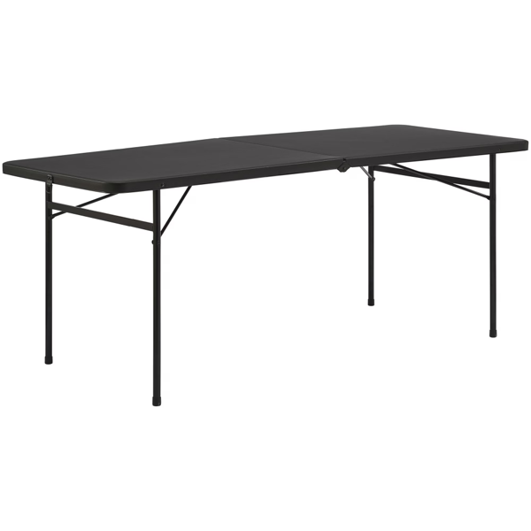 6 Foot Bi-Fold Plastic Folding Table, Black  Shipment From Walmart