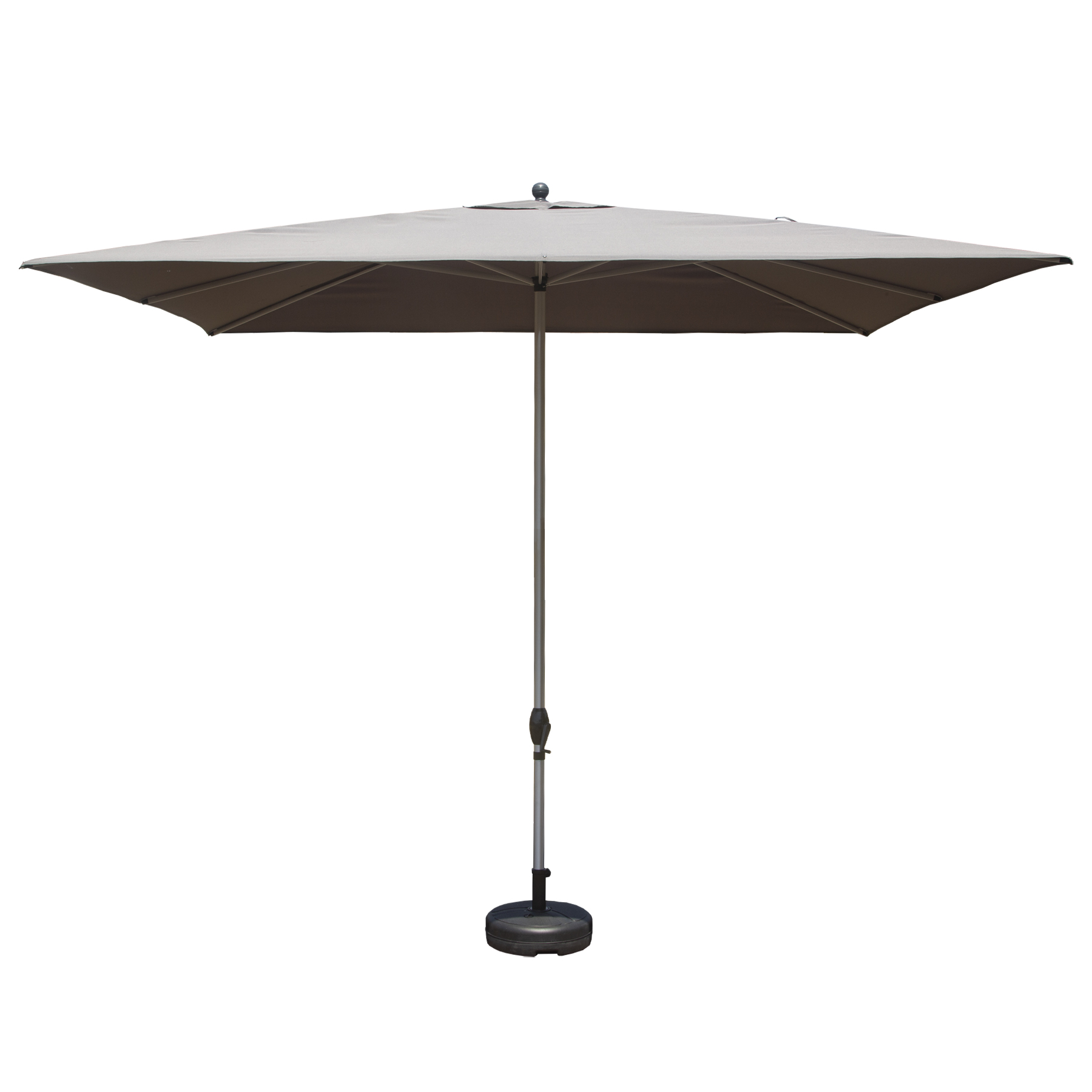 Rectangle Patio Umbrella With Crank Lift And Tilt Function, Grey  Base Not Included
