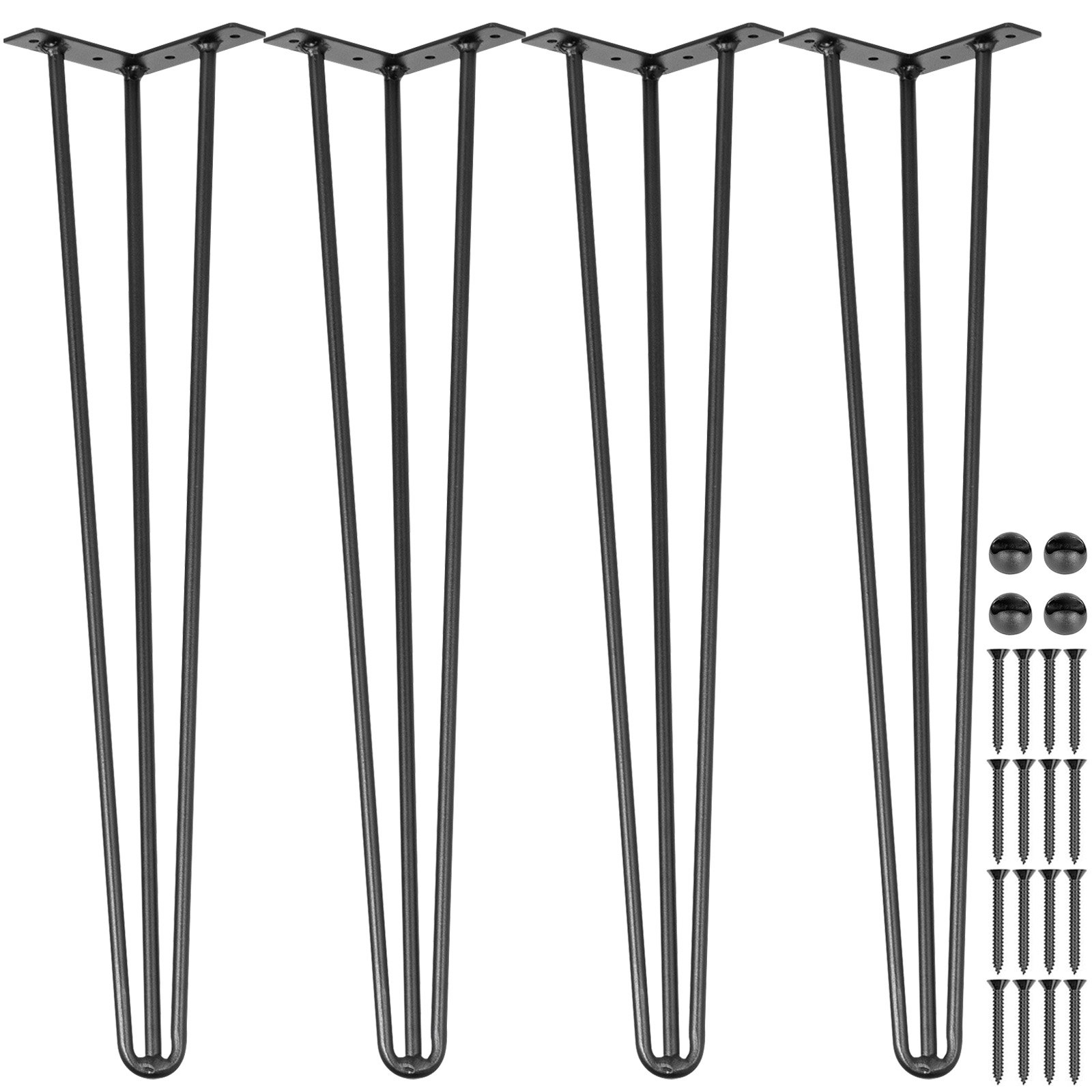 Hairpin Table Legs 30in Black Set Of 4 Desk Legs 880lbs Load Capacity Each 220lbs Hairpin Desk Legs 3 Rods For Bench Desk Dining End Table Chairs Carbon Steel DIY Heavy Duty Furniture Legs