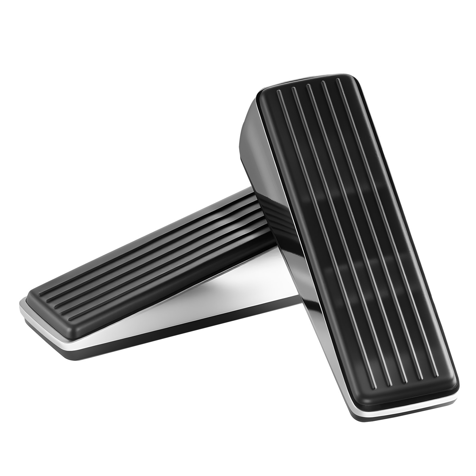 Heavy Duty Door Stopper, 2 Pack, Door Stop Wedge For Bottom, Premium Zinc Alloy And Dual-Sided PVC Non-Slip Pads, With 2 Self-Adhesive Wall Protectors, Suitable For Various Types And Rooms