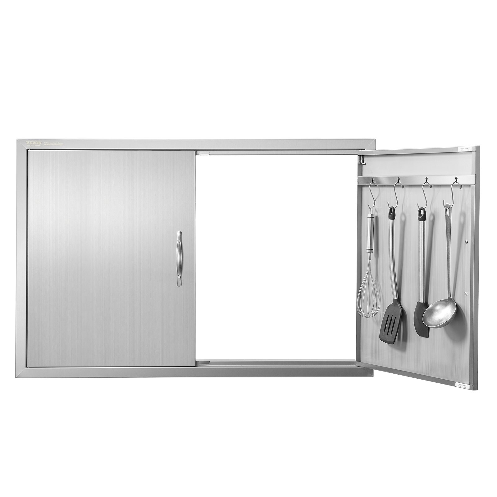Puerta de acceso doble para BBQ, 39 x 26 pulgadas, acero inoxidable, exterior