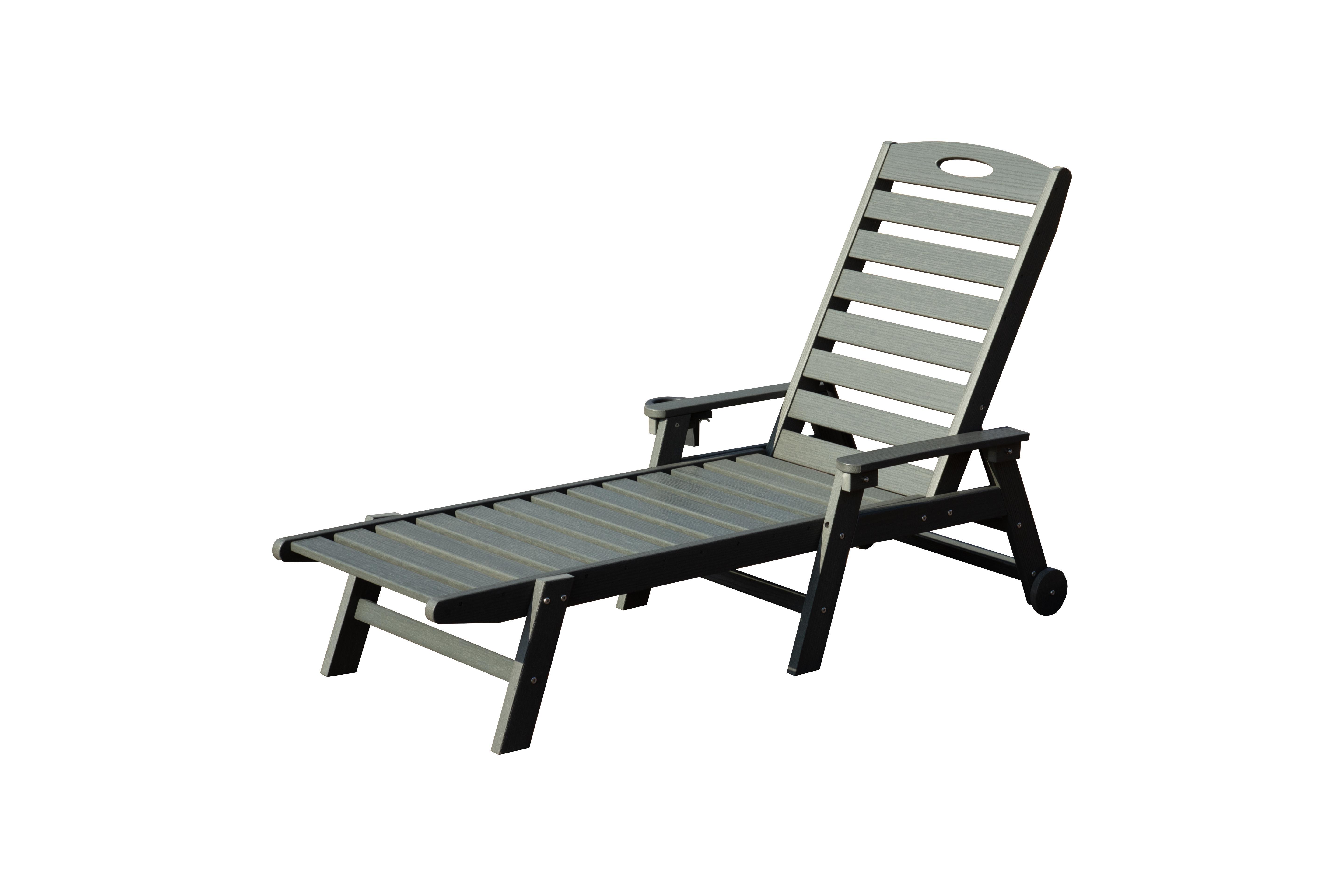 Patio Lounge Chair Outdoor, HDPE Outdoor Chaise Lounge With Reclining Backrest, Pool Lounger Chair For Outside, Poolside, Sunbathing Tanning, Grey