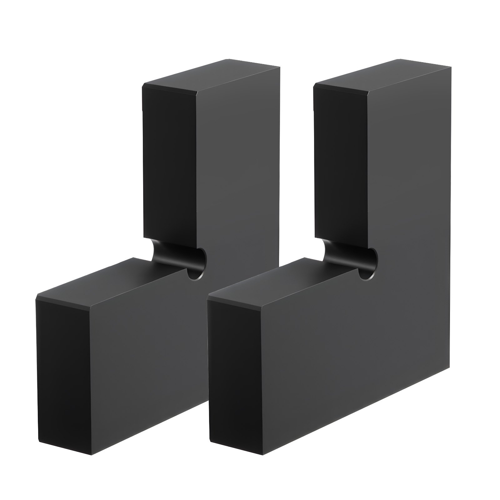 Conectores de esquina para pasamanos, 2 unidades, POM, negro mate, HT-05