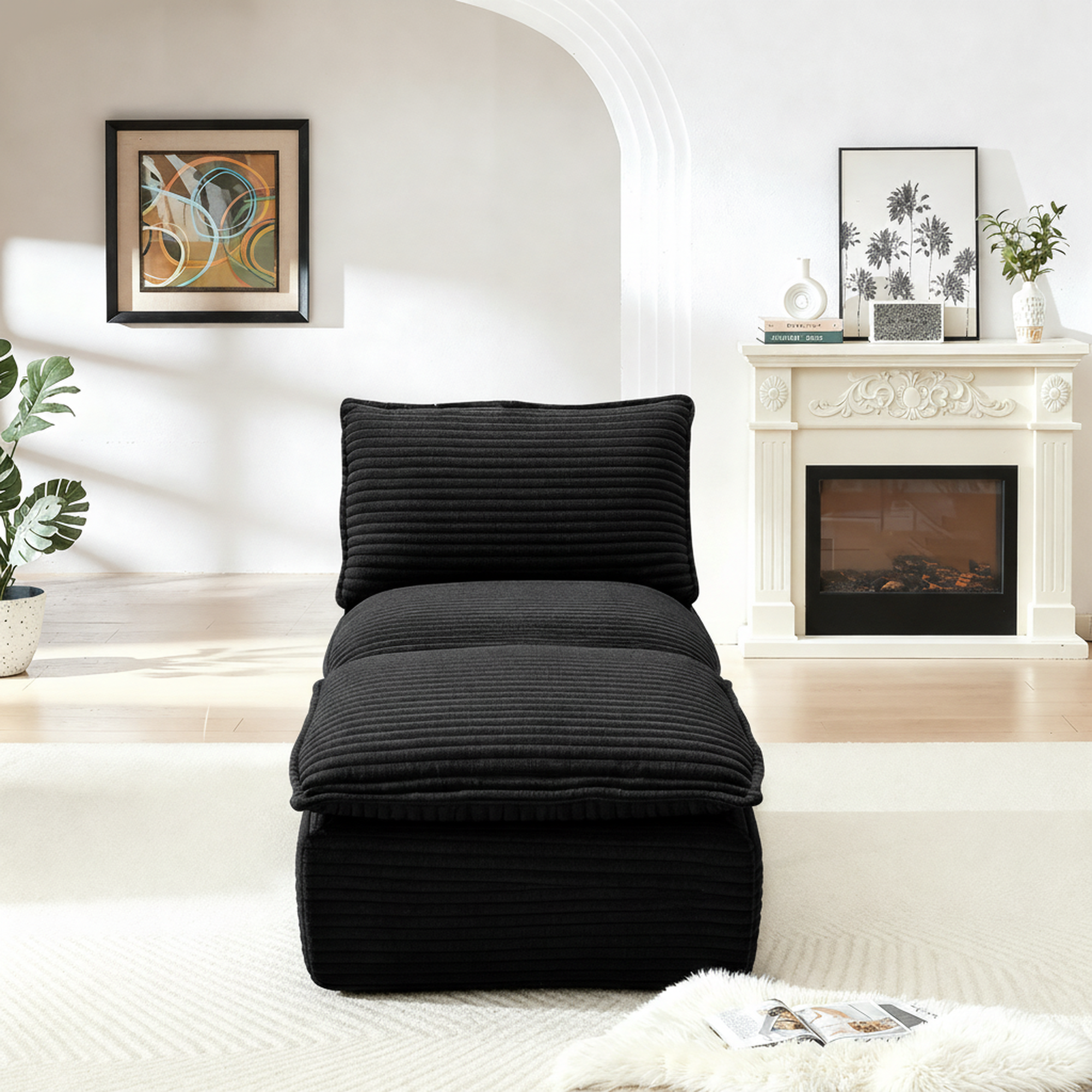 Sofá modular moderno de pana tipo nube, combinable