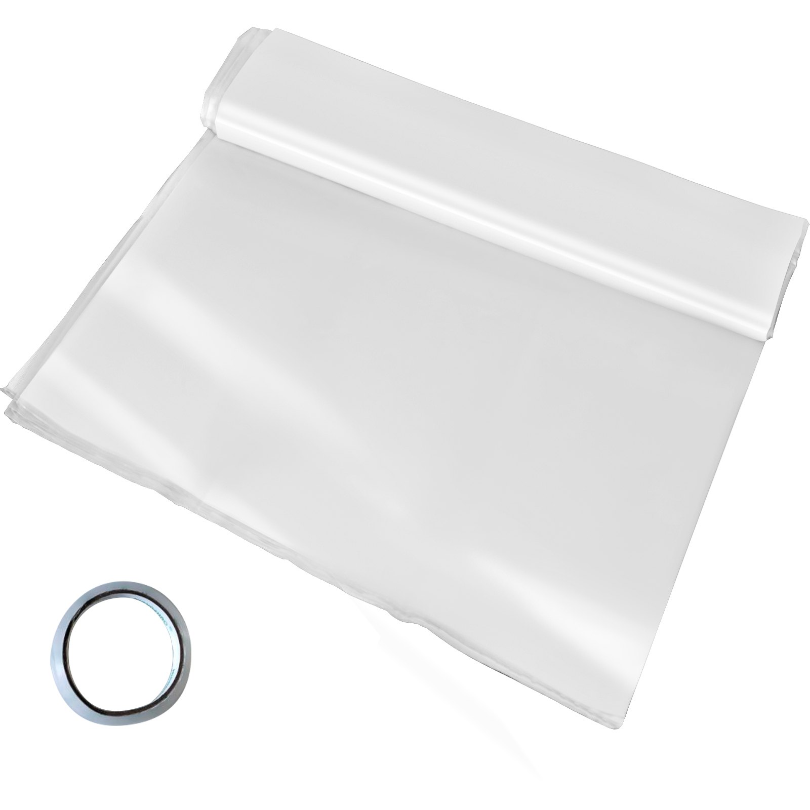 Película de polietileno para invernadero 12 x 25 pies, 6 mil, transparente, resistente UV