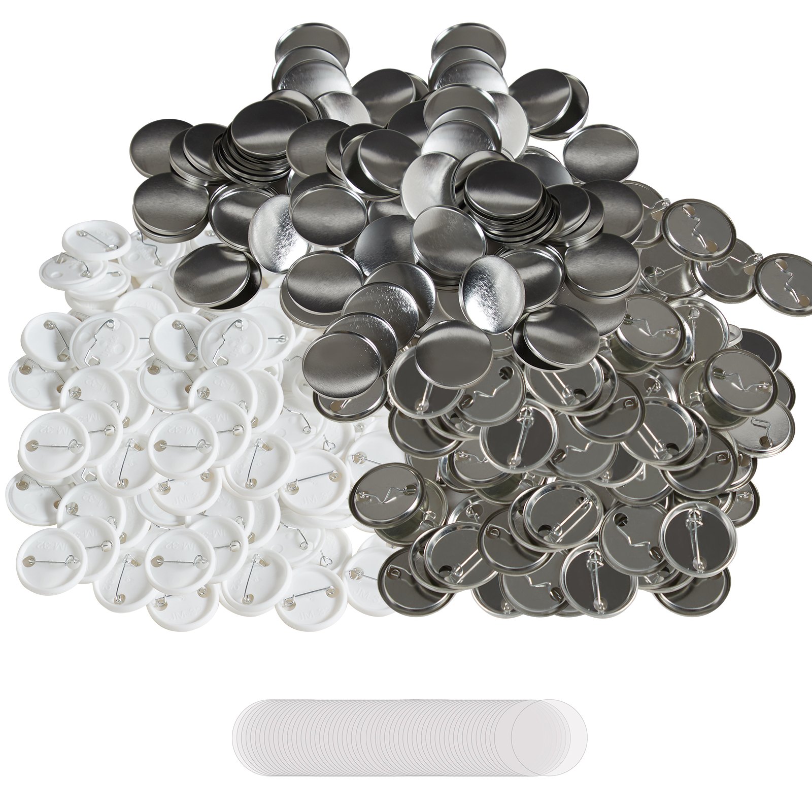 500 juegos de piezas para hacer botones redondos de 1.25 pulgadas (32mm)