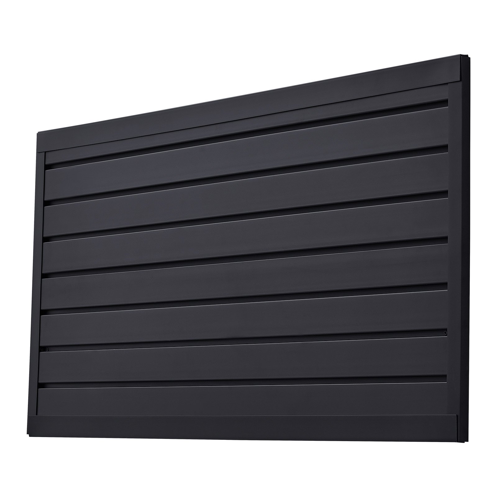 Panel de pared de lamas de PVC, 2 x 4 pies, diseño modular, negro