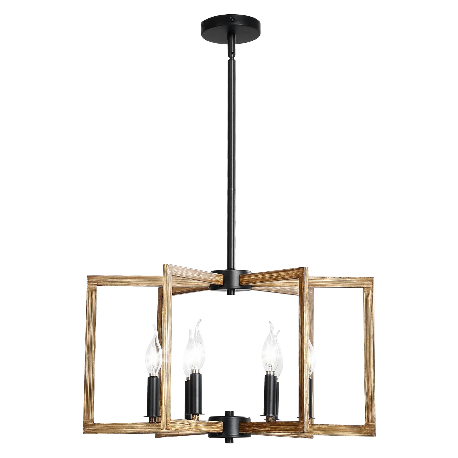 Lámpara de araña de 6 luces, metal, estilo rústico, altura ajustable, moderna