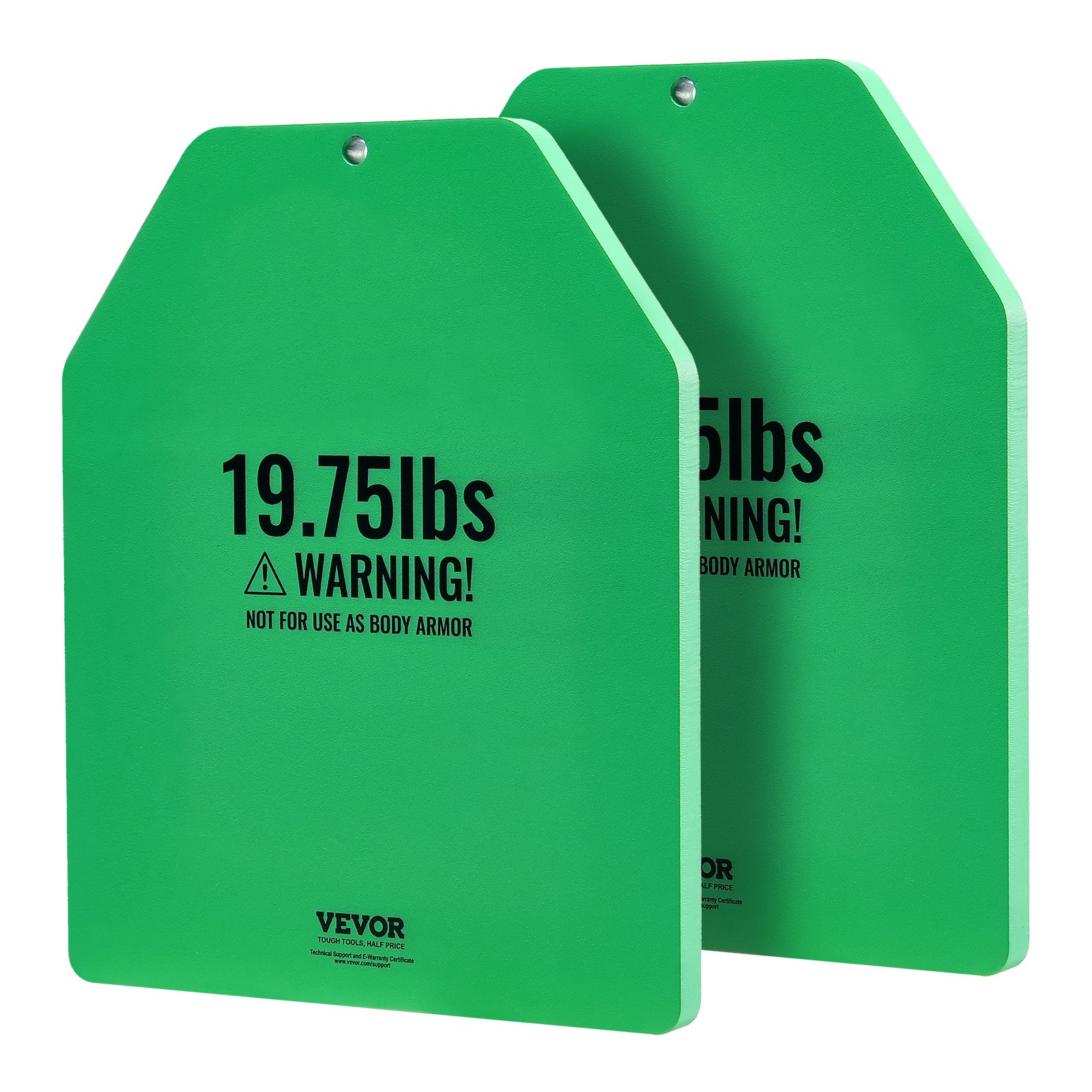Placas de peso para chaleco, 19.75 libras el par, acero premium, ergonómicas