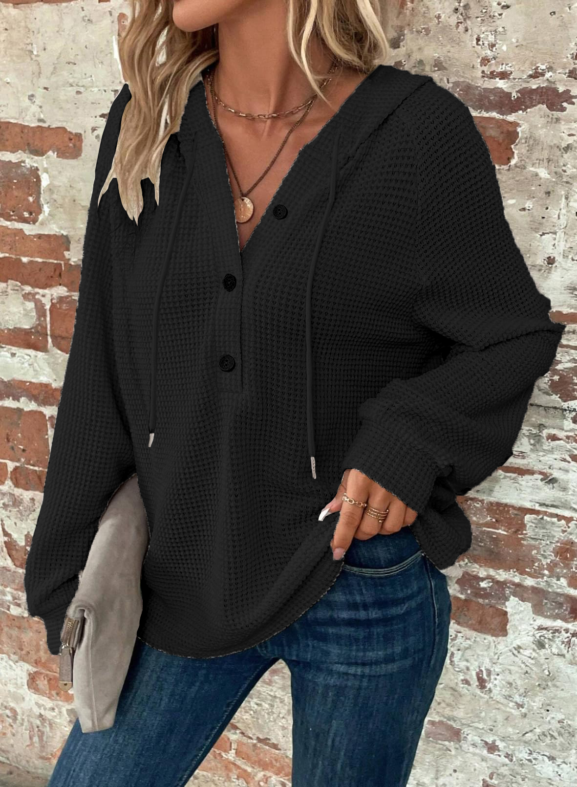 Ropa deportiva de manga larga color sólido para mujer