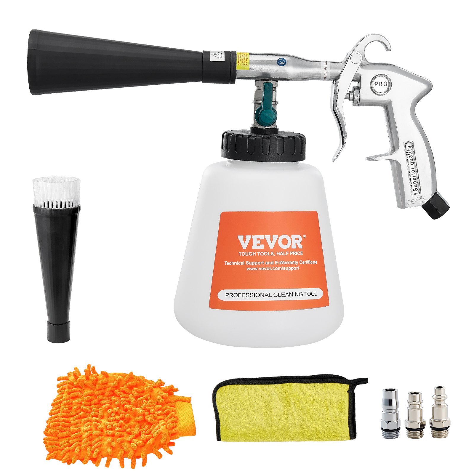 Car Cleaning Gun, 6-9.2 Bar High-Pressure Air Blow Gun With 2 Set Nozzles & 1L Liquid Bottle, Vortex Cleaning Gun, Quickly Blasts Dirt And Dust From Surface, Suitable For 1/4 NPT Air Compressor