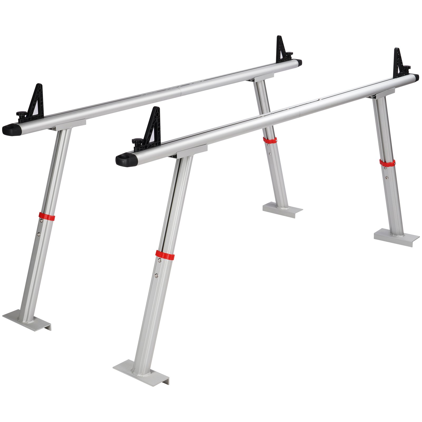 Truck Rack, 800 Lbs Capacity, 19-34in Adjustable Height, Aluminum Ladder Rack For Truck With 8 Non-Drilling C-clamps, Heavy Duty Truck Bed Rack Two-Bar Set For Kayak, Surfboard, Lumber, Ladder