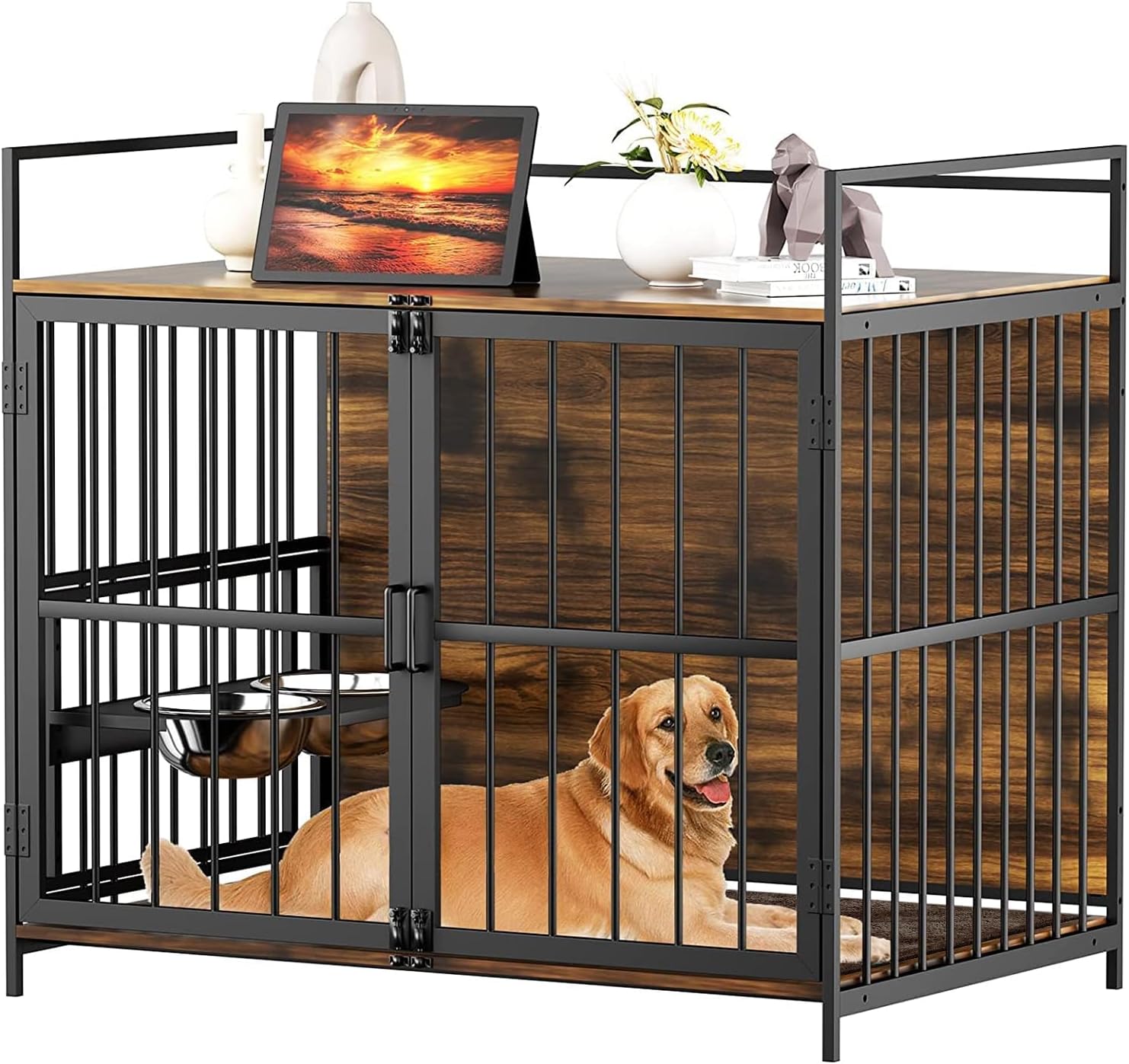 Jaula para perros grandes estilo mueble, 41 pulgadas, resistente