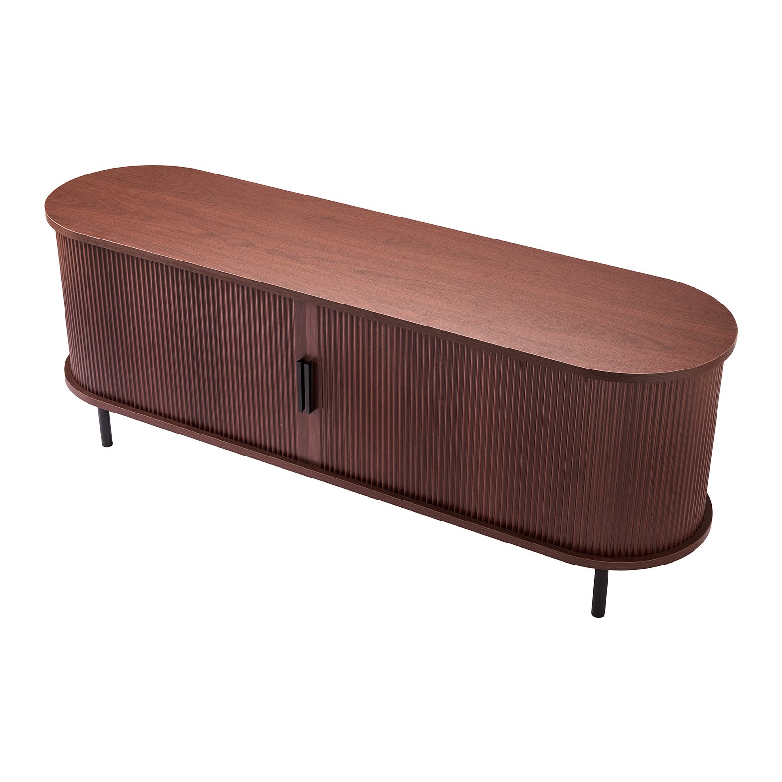 Mueble para TV estilo boho, para televisores de hasta 58 pulgadas, carga 350 lb, marrón