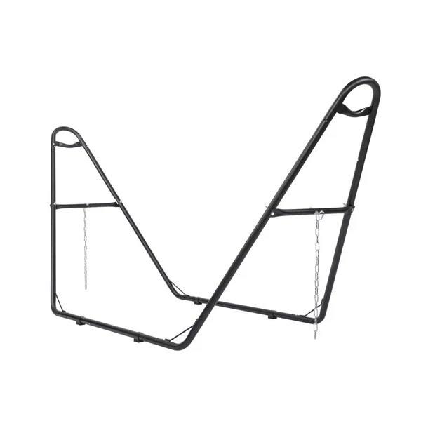 Double-Barrel Hammock Stand Only, Heavy Duty Iron Hammock Frame For All Hammocks, Easy Assembly Hammock Hanging Stand For Garden, Courtyard And Balcony, Black