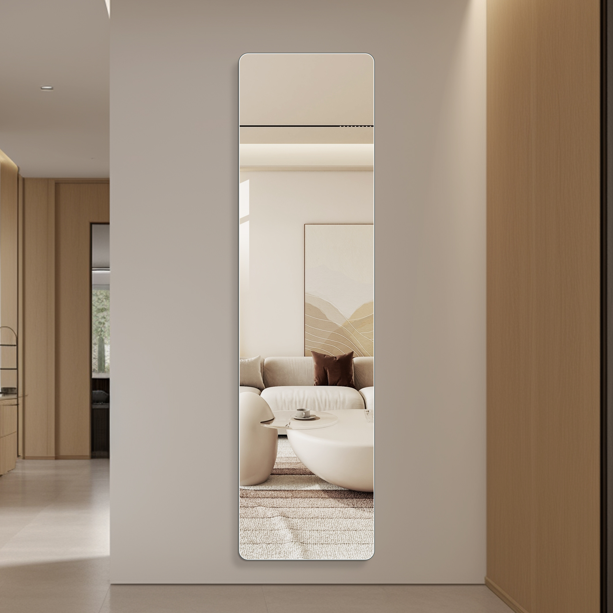 Espejo de pared rectangular de cuerpo entero 59x16 pulgadas, vidrio 5mm