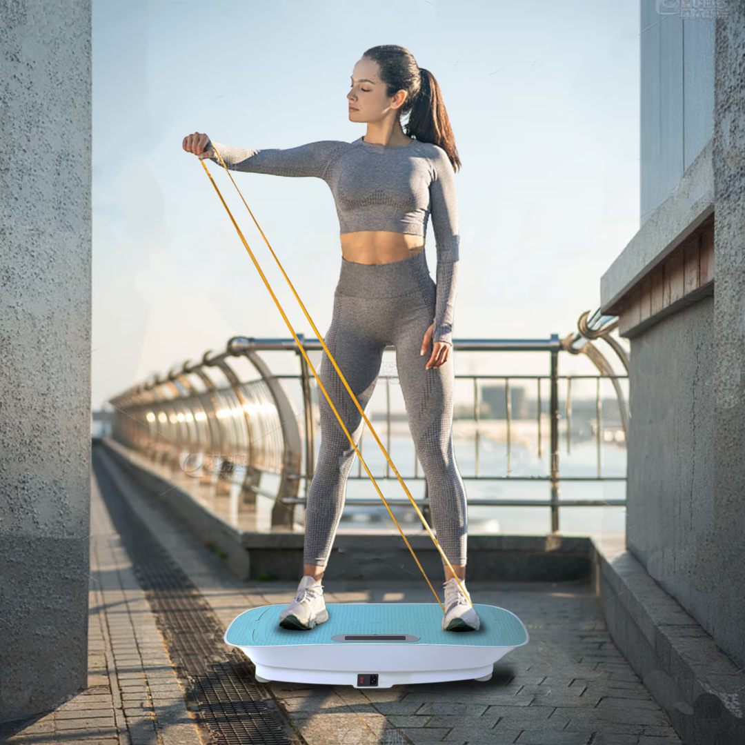 Silent Vibration Platform Crazy Fitness Massage 10-Frequency Weight Loss & Fat Burner Body Shaking Machine For Unisex Blue
