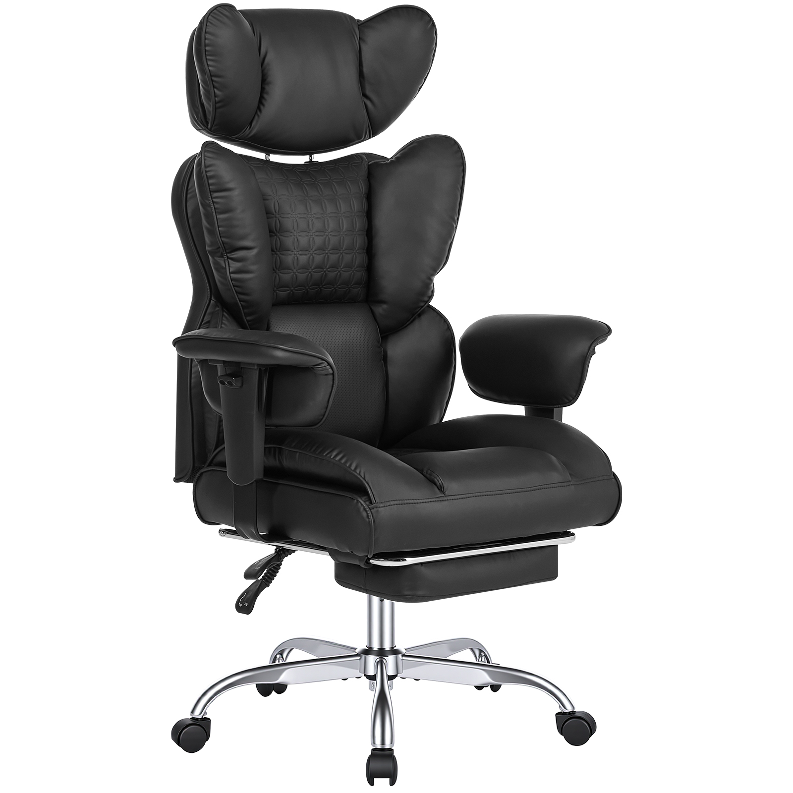 Gaming Computer Chair, Executive Ergonomic Chair With Footrest, High-back Reclining Design