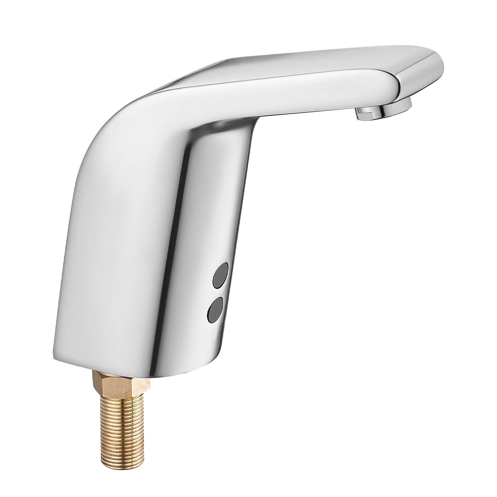 Grifo de lavabo sin contacto, sensor de movimiento automático, agua fría, plateado cromado.