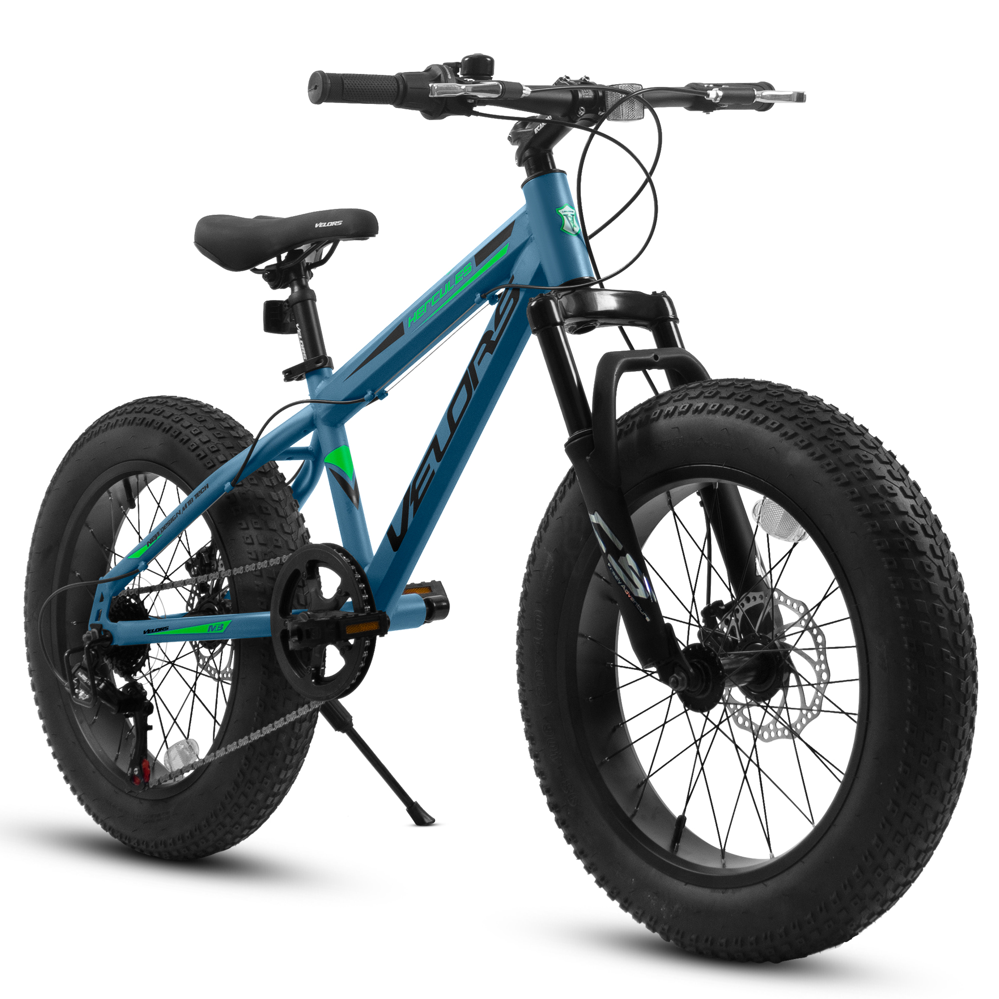 V20235 20 Inch Fat Tire Bike 7 Speed Mountain Bike, Dual Disc Brakes, High Carbon Steel Frame, Front Suspension, Mountain Buggy, City Commuter City Bike, Fat Tire Bike