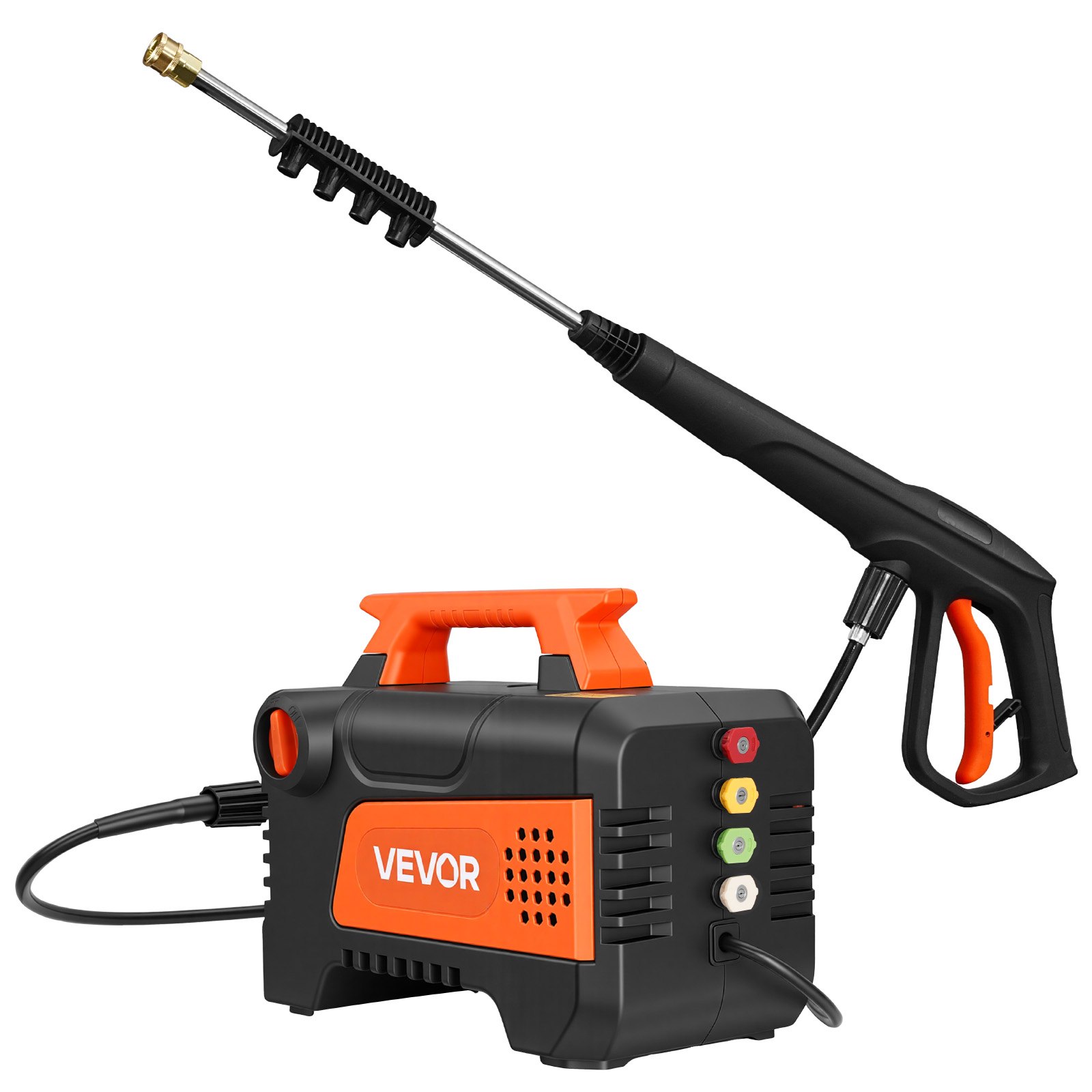 Electric Pressure Washer, 1958 Max PSI 2.5 Max GPM, Portable Power Washer With 4 Nozzles, Metal Extension Wand, Commercial-Grade 5-Piston Plunger Pump, High Pressure For  Cars,Driveways,Patios